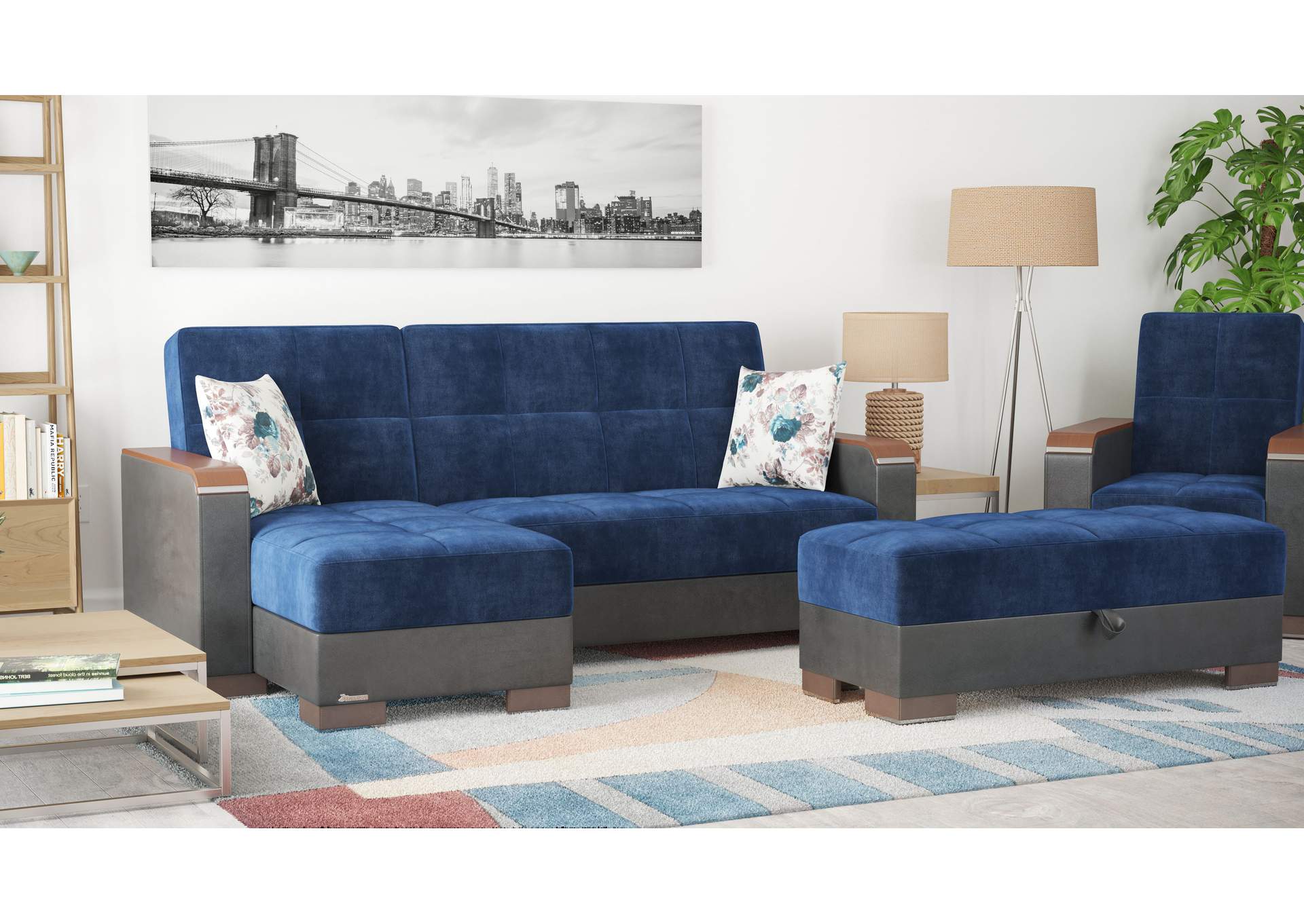 Armada Lounge Sectional Ottoman - #317 Emerald Blue image 4