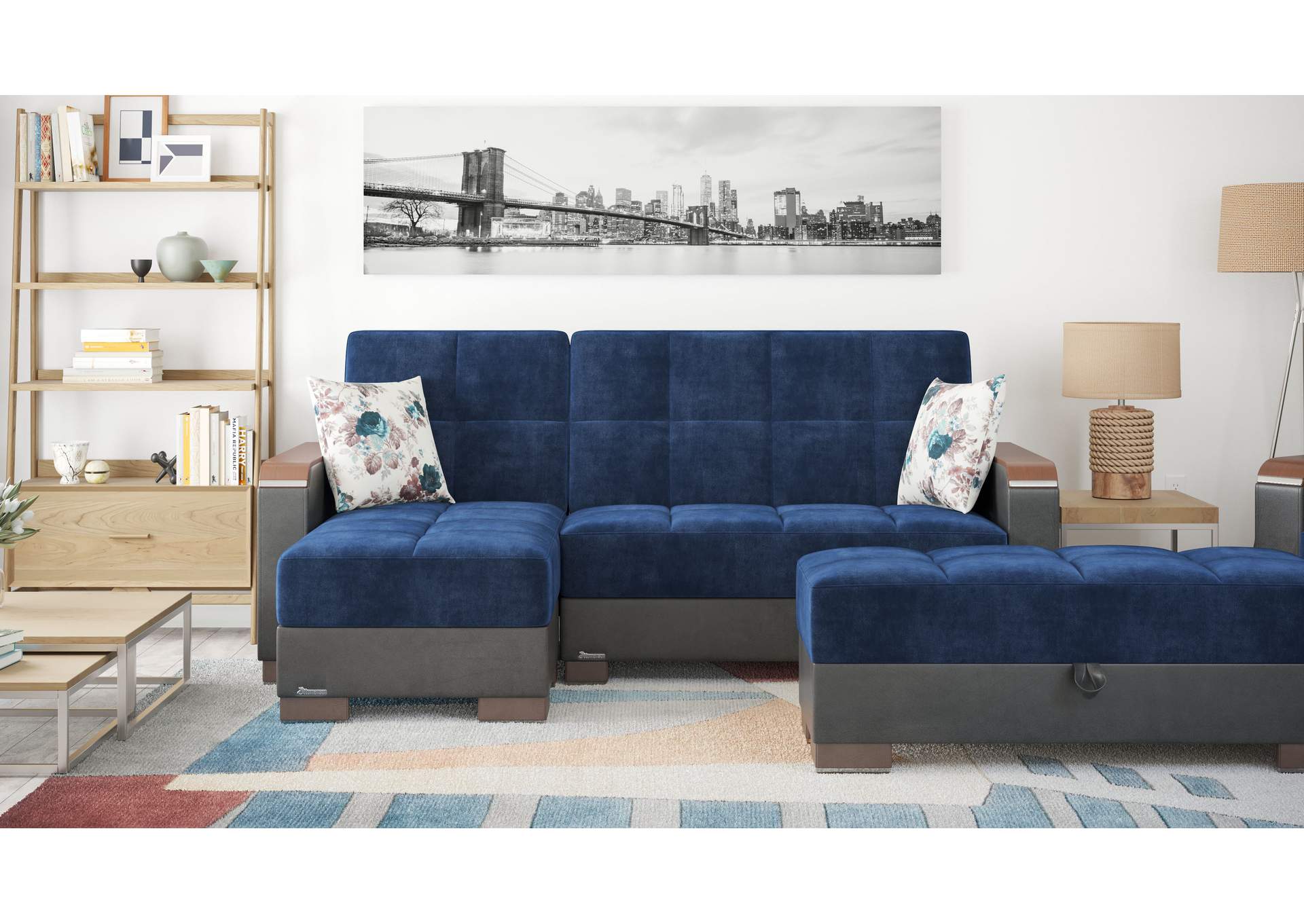 Armada Lounge Sectional Ottoman - #317 Emerald Blue image 5