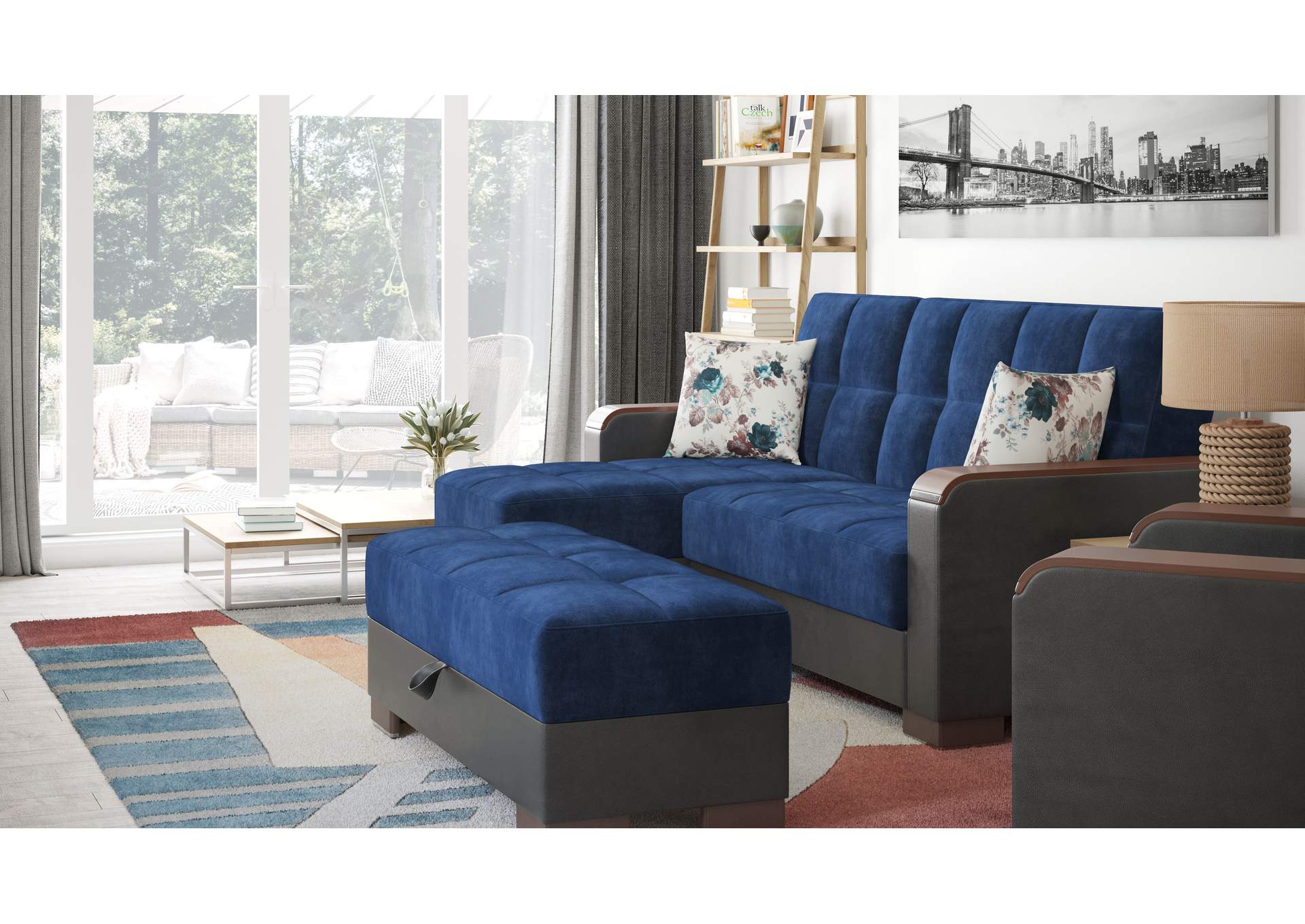 Armada Lounge Sectional Ottoman - #317 Emerald Blue image 6