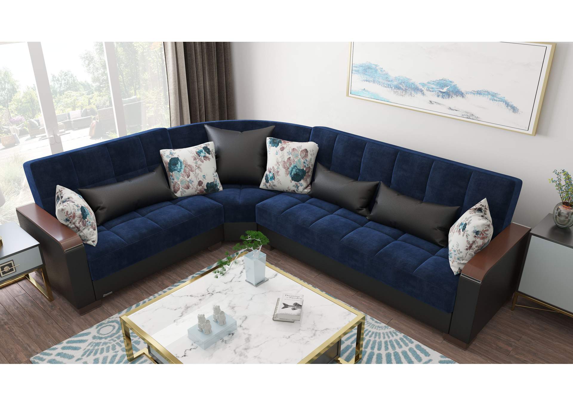 Armada Sectional S+L+W - #317 Emerald Blue image 7