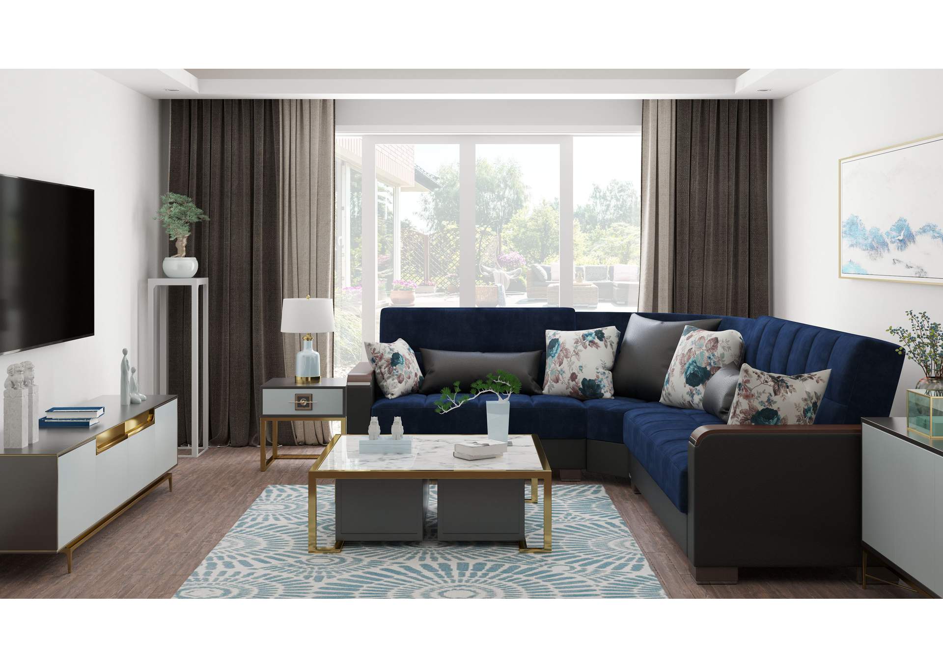 Armada Sectional S+L+W - #317 Emerald Blue image 9