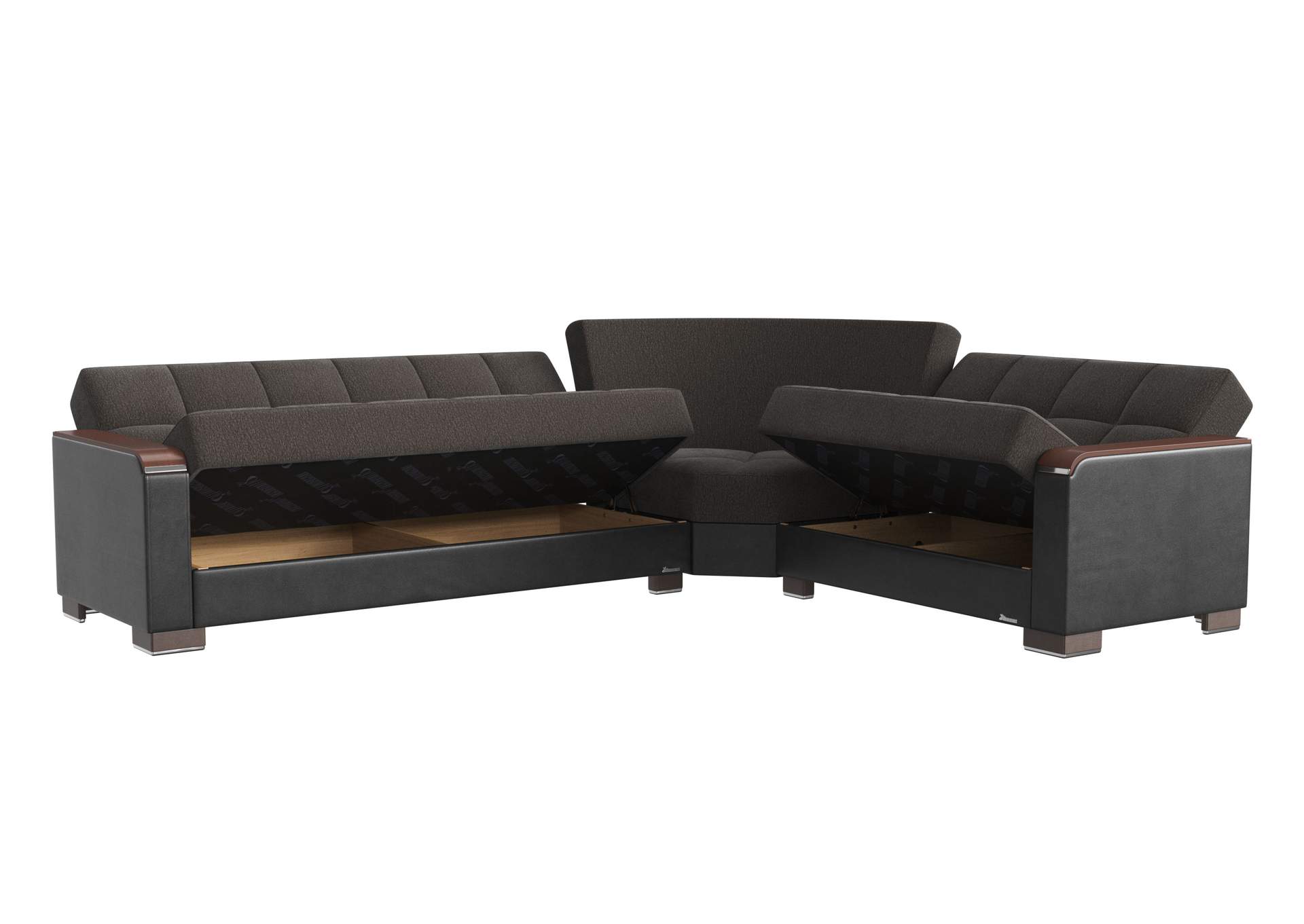 Armada Sectional S+L+W - #318 Dark Gray - Black Pu image 3