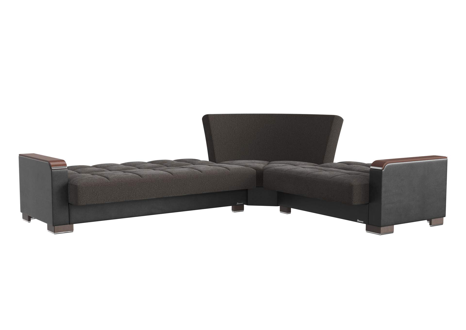 Armada Sectional S+L+W - #318 Dark Gray - Black Pu image 4