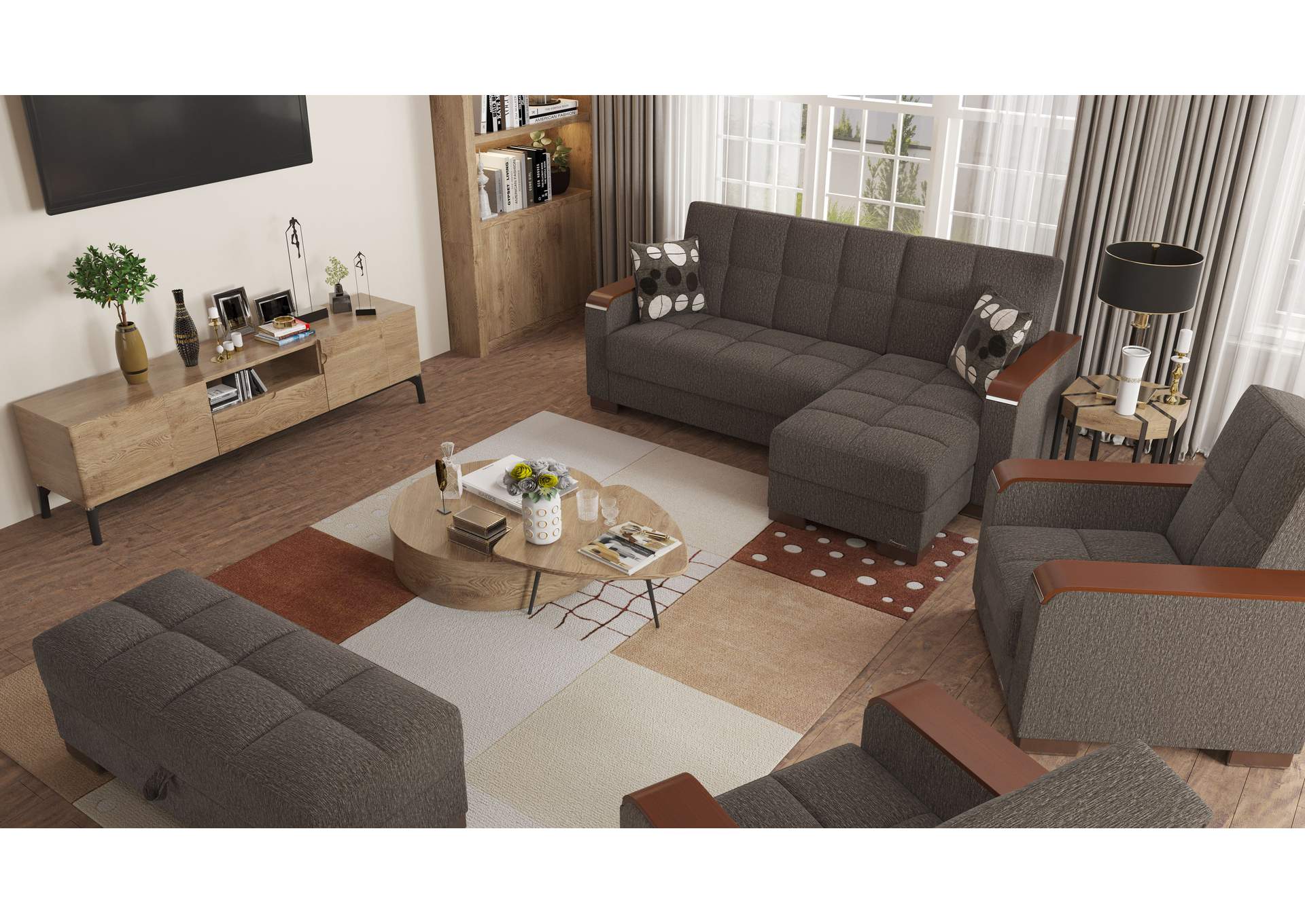 Armada Lounge Sectional Ottoman - #319 Dark Gray