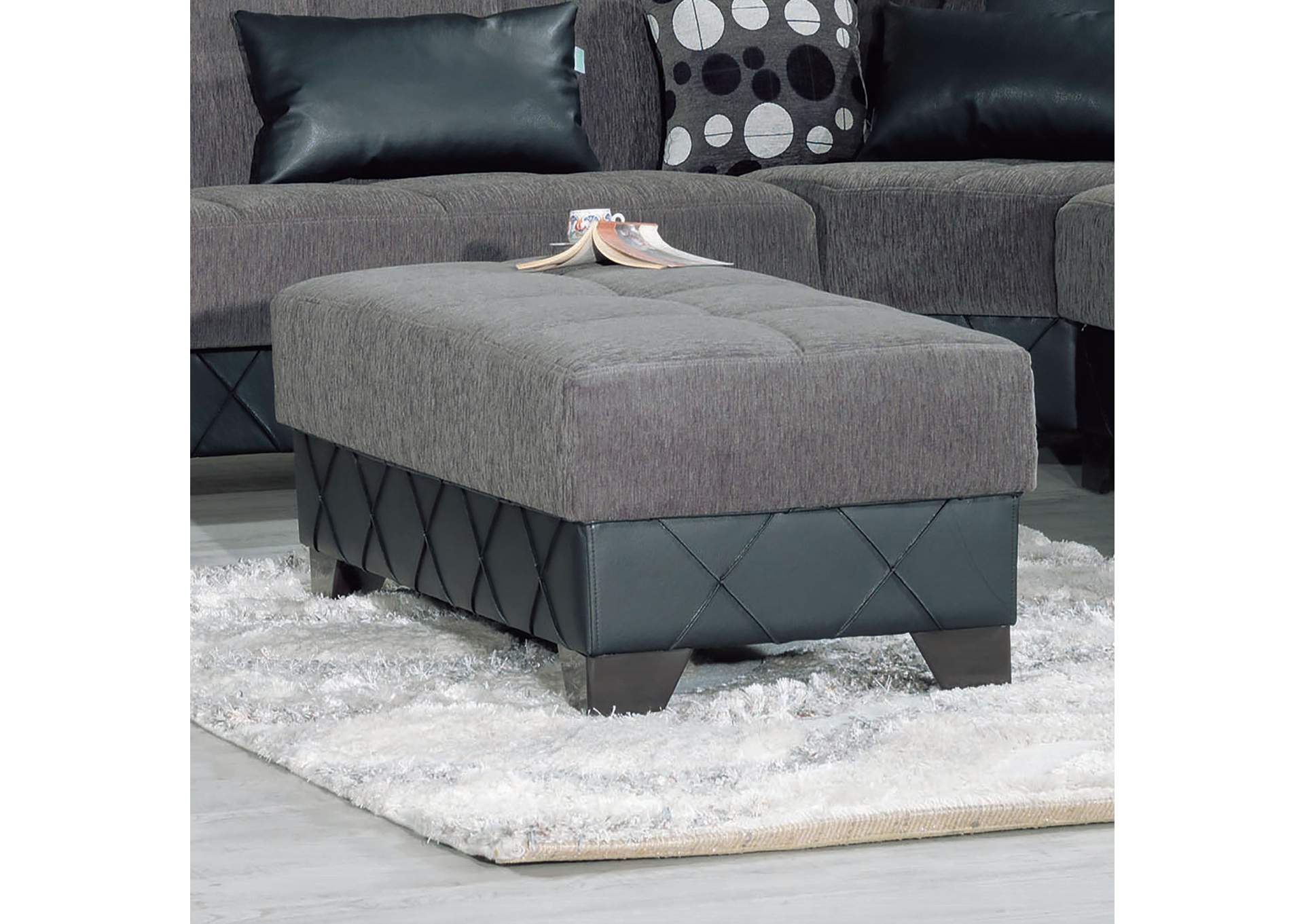Molina Ottoman - Floket Gray image 3