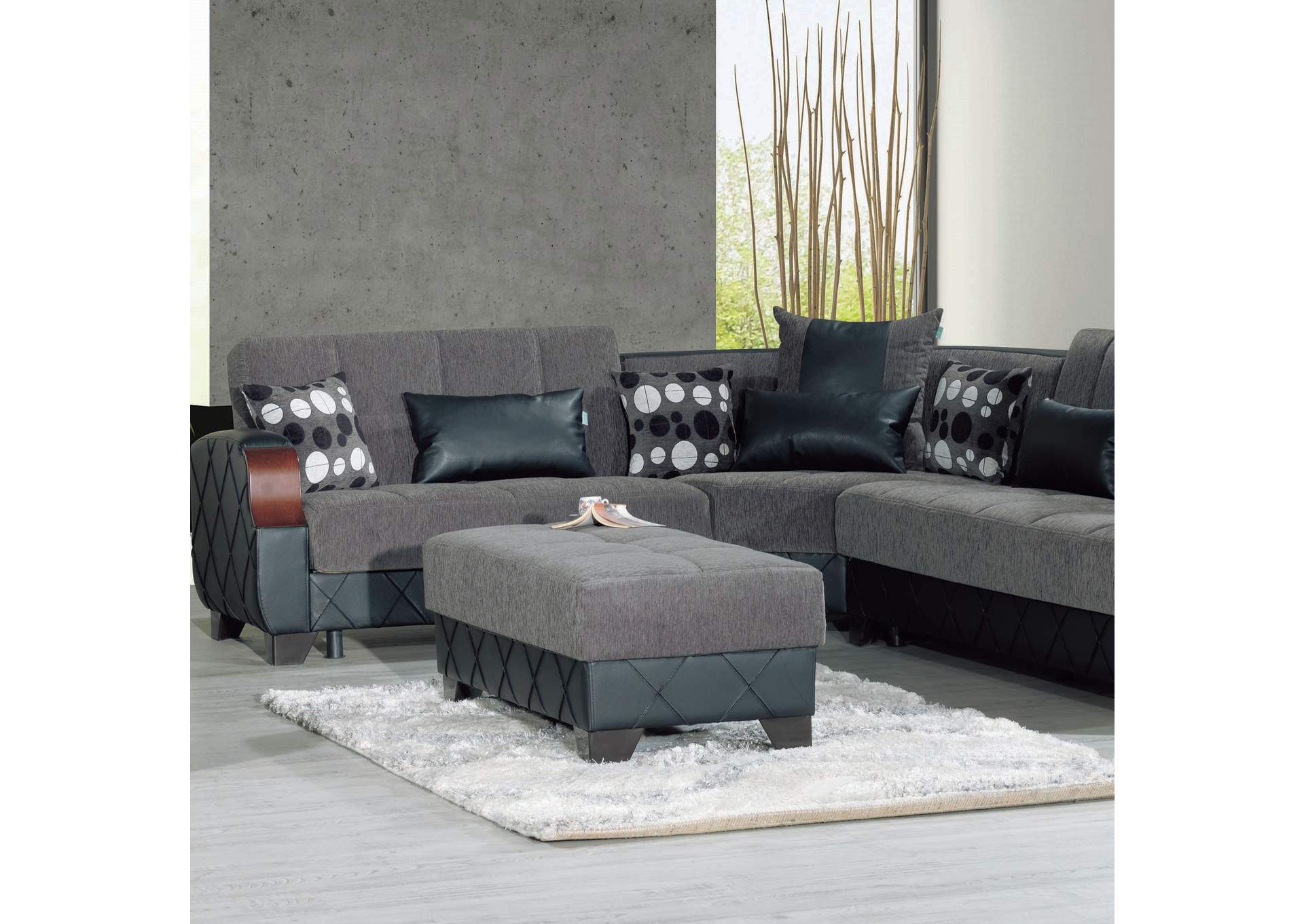 Molina Ottoman - Floket Gray image 4