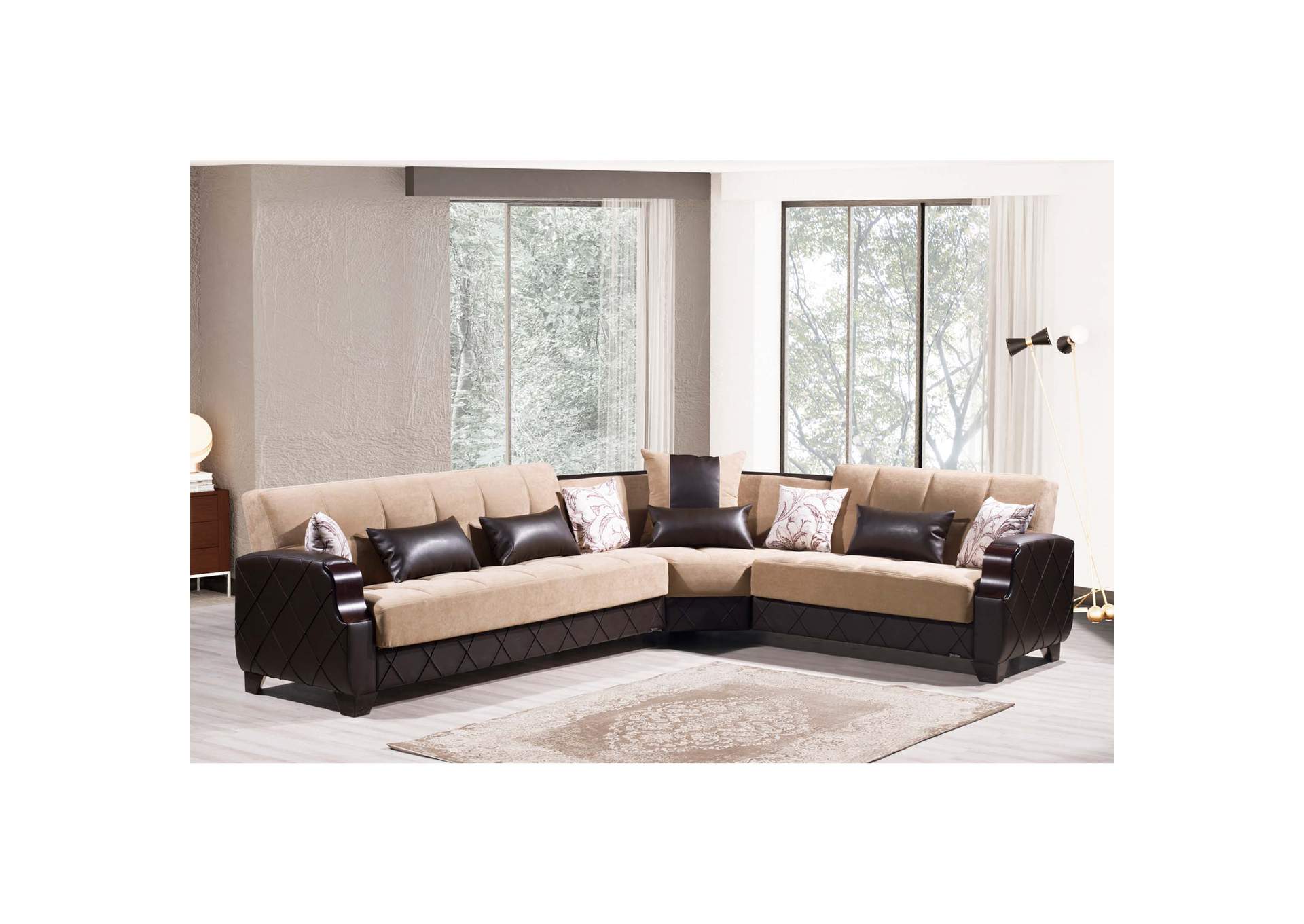 Molina Sectional - Brown - Brown image 4