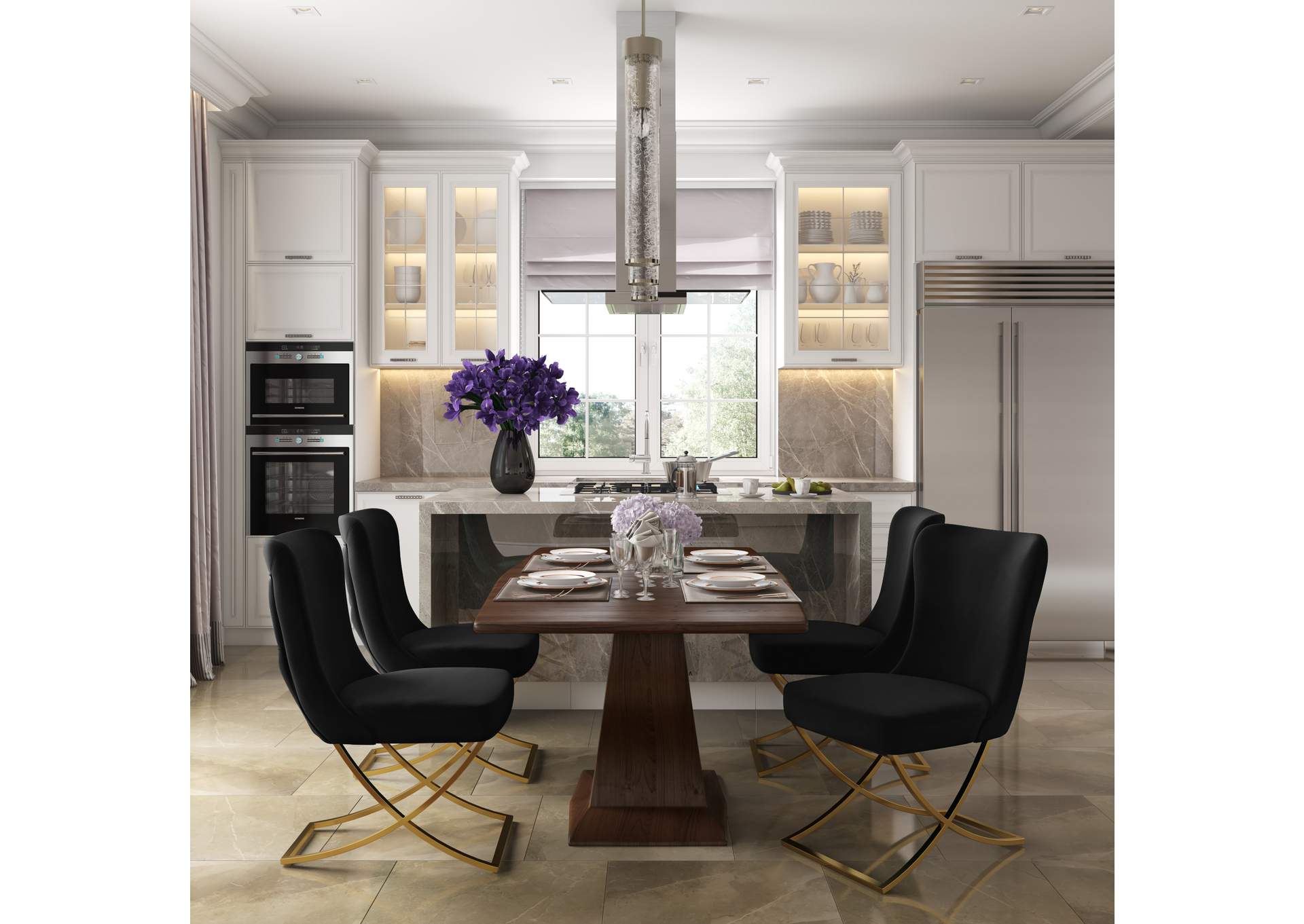 Royal Dining Chair - Black - Gold image 12