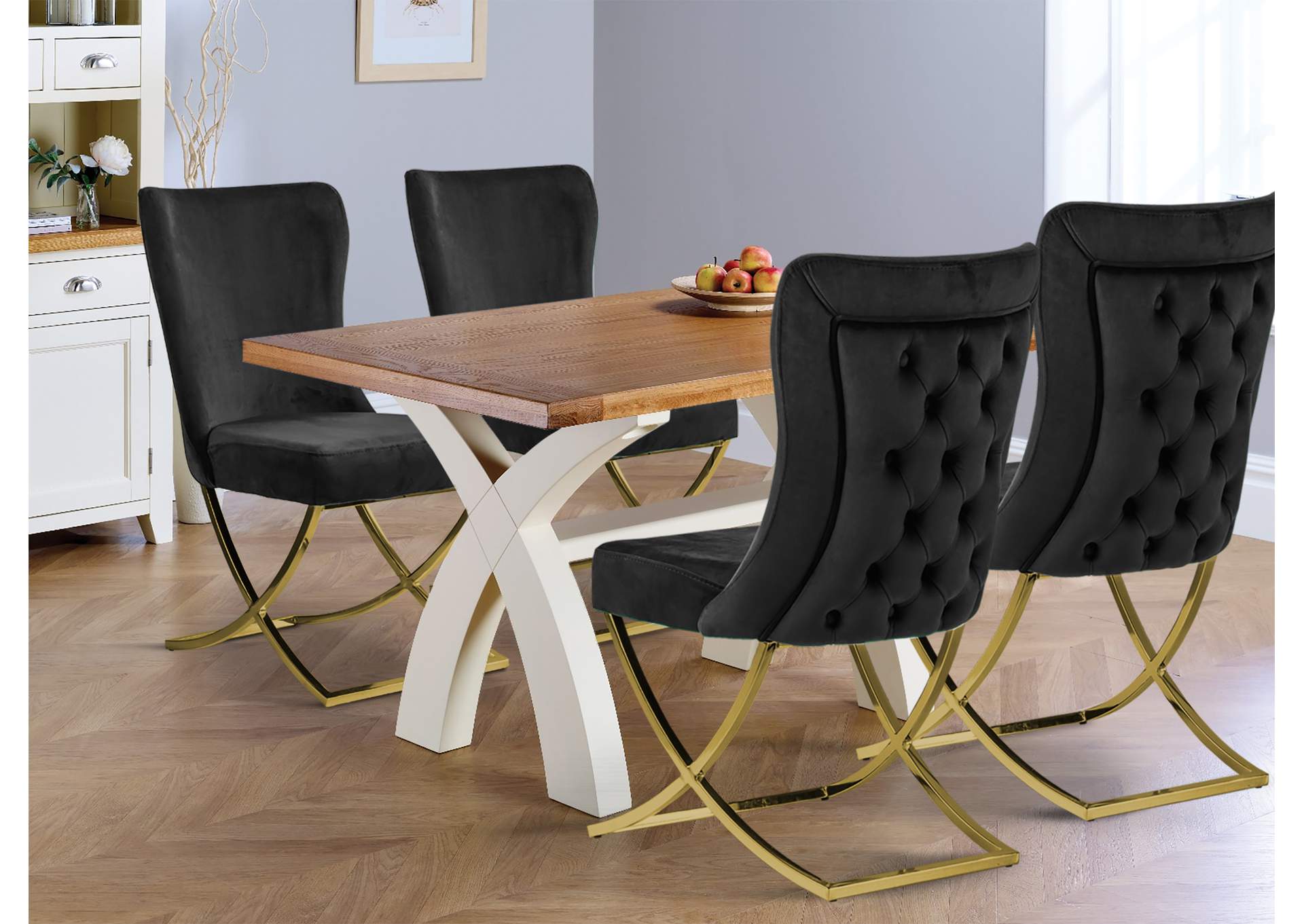 Royal Dining Chair - Black - Gold image 10