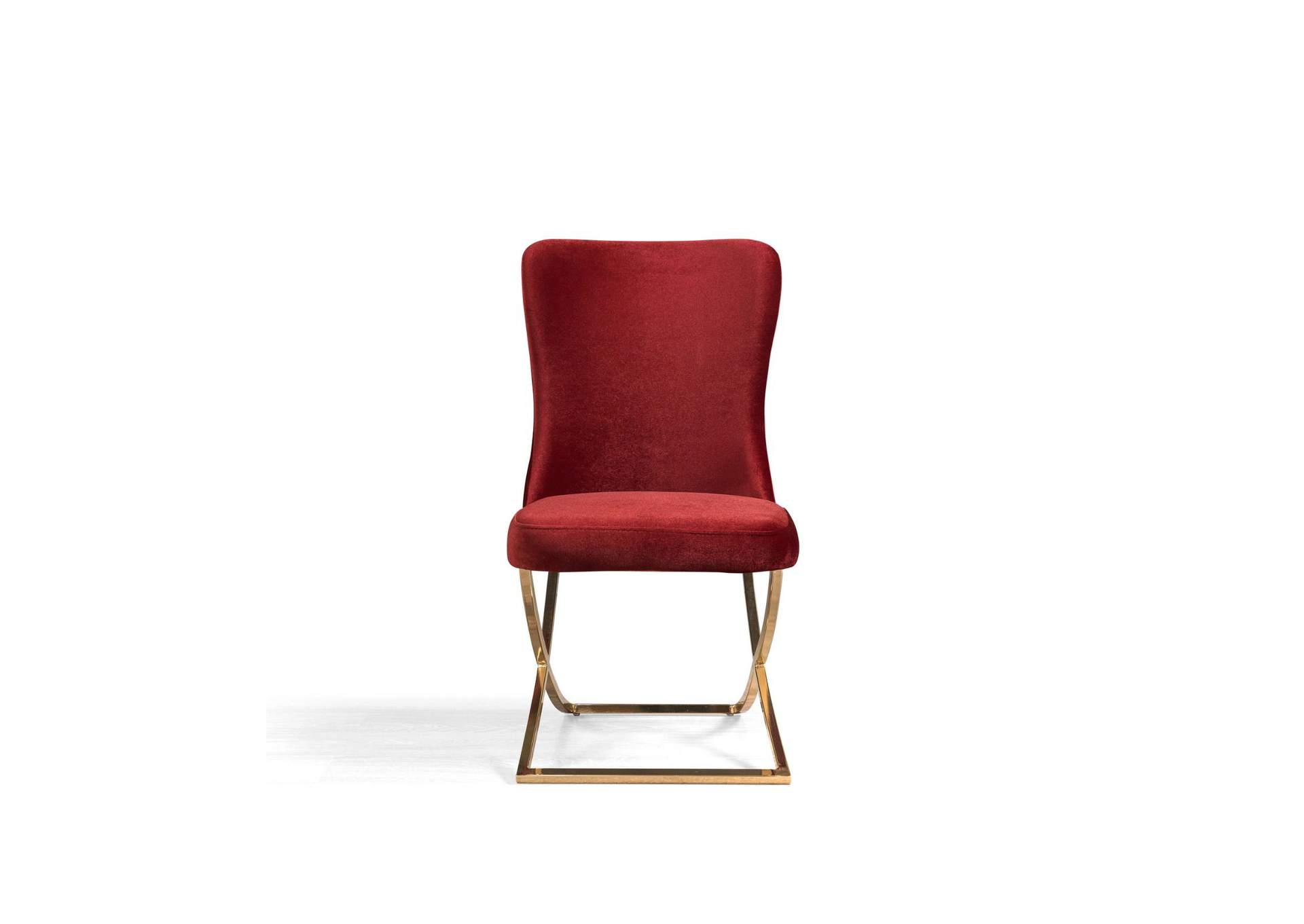 Royal Dining Chair - Burgundy - Gold image 3