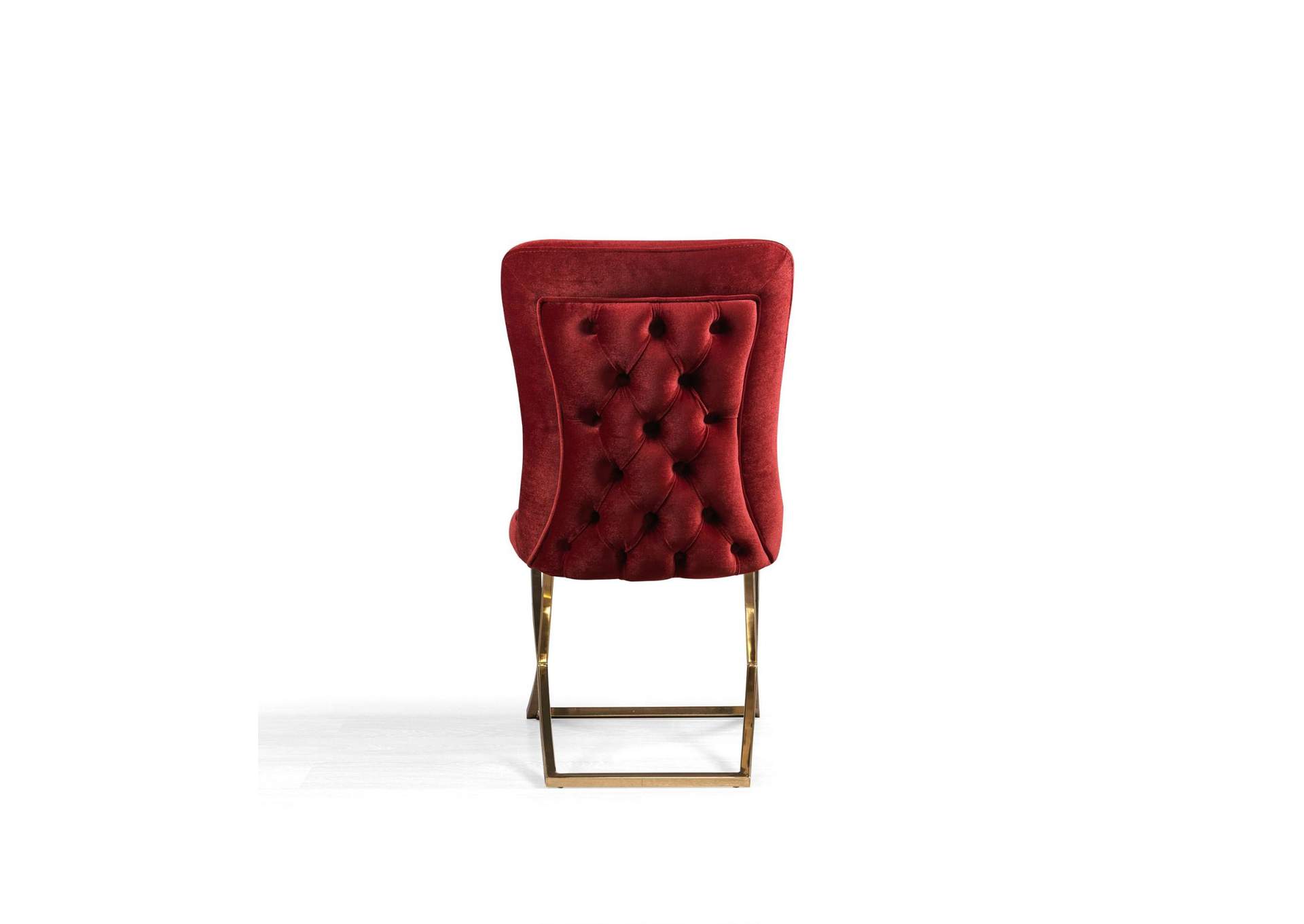 Royal Dining Chair - Burgundy - Gold image 5