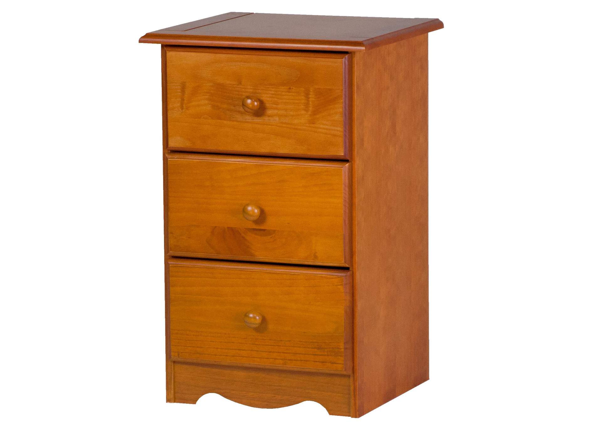 100% Solid Wood 3-Drawer Nightstand image 1