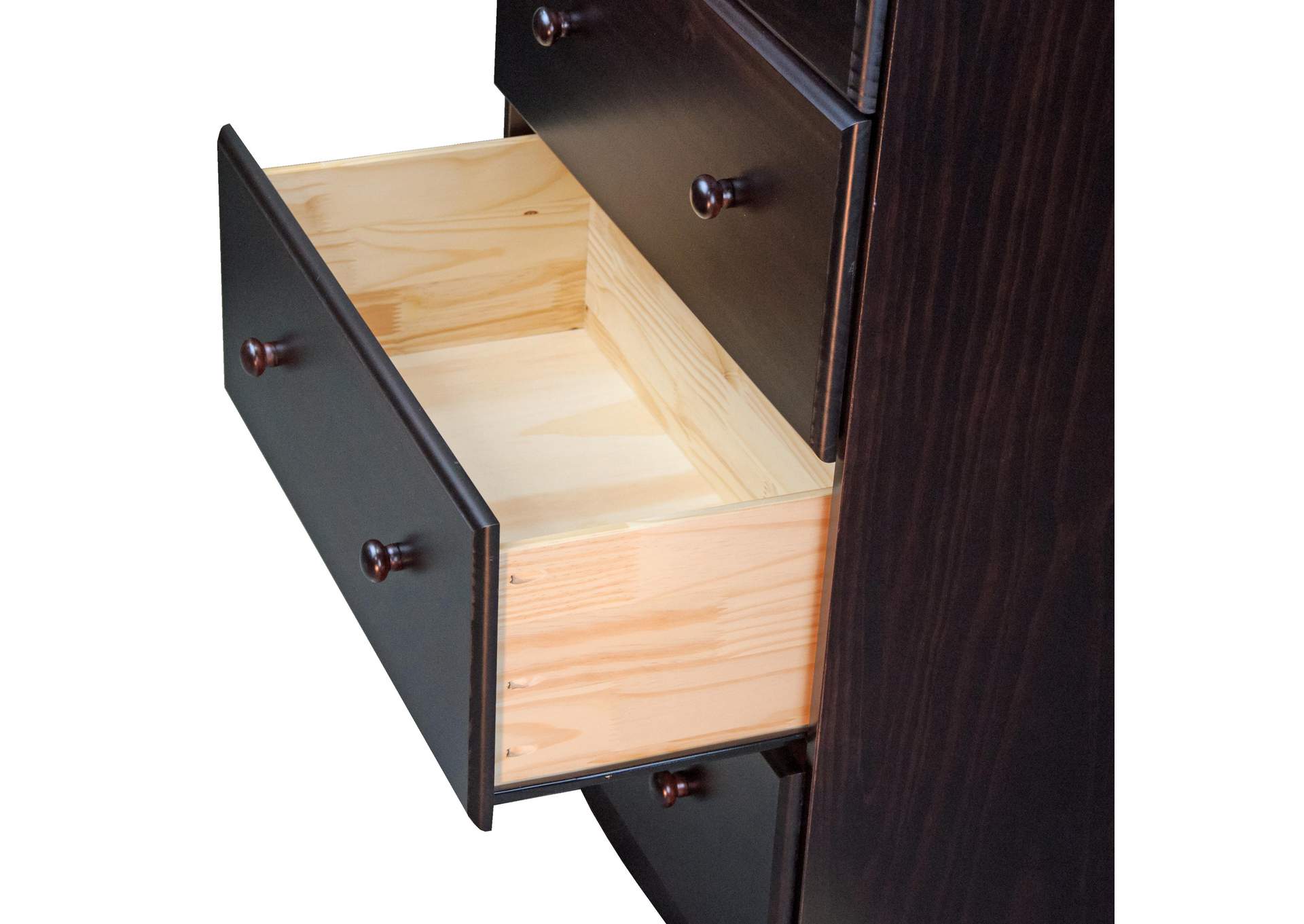 100% Solid Wood 5-Jumbo Drawer Chest with Lock image 5