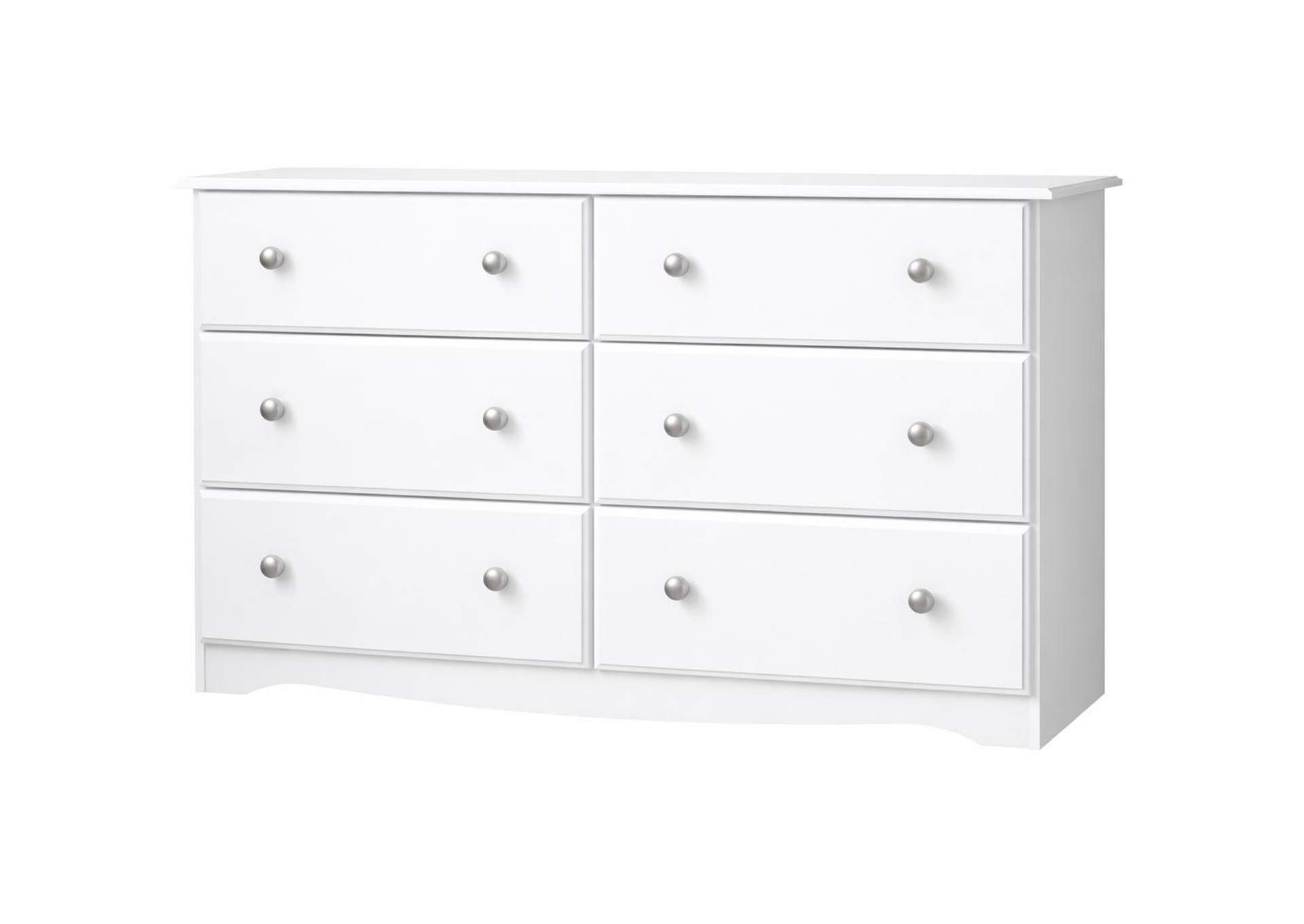 100% Solid Wood 6-Drawer Double Dresser with Metal Knobs image 1