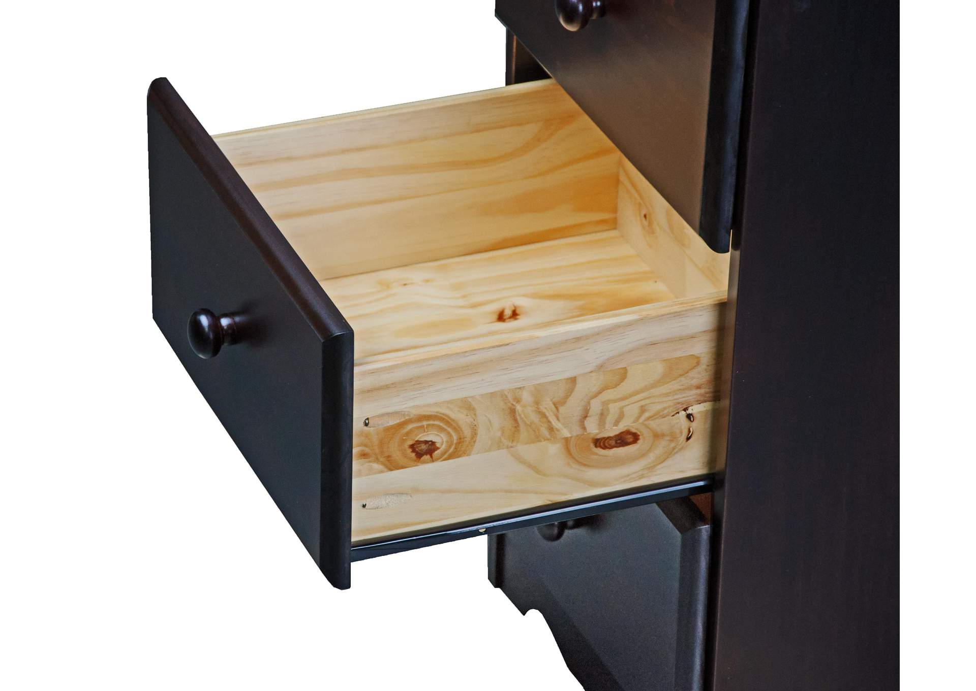 100% Solid Wood 3-Drawer Nightstand image 4