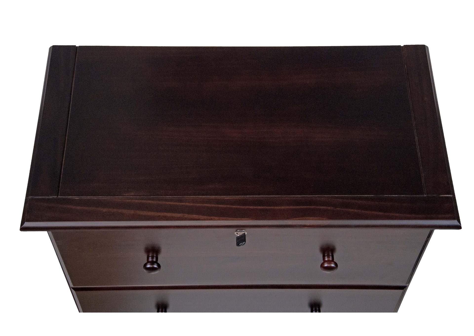 100% Solid Wood 4-Jumbo Drawer Chest with Lock image 4