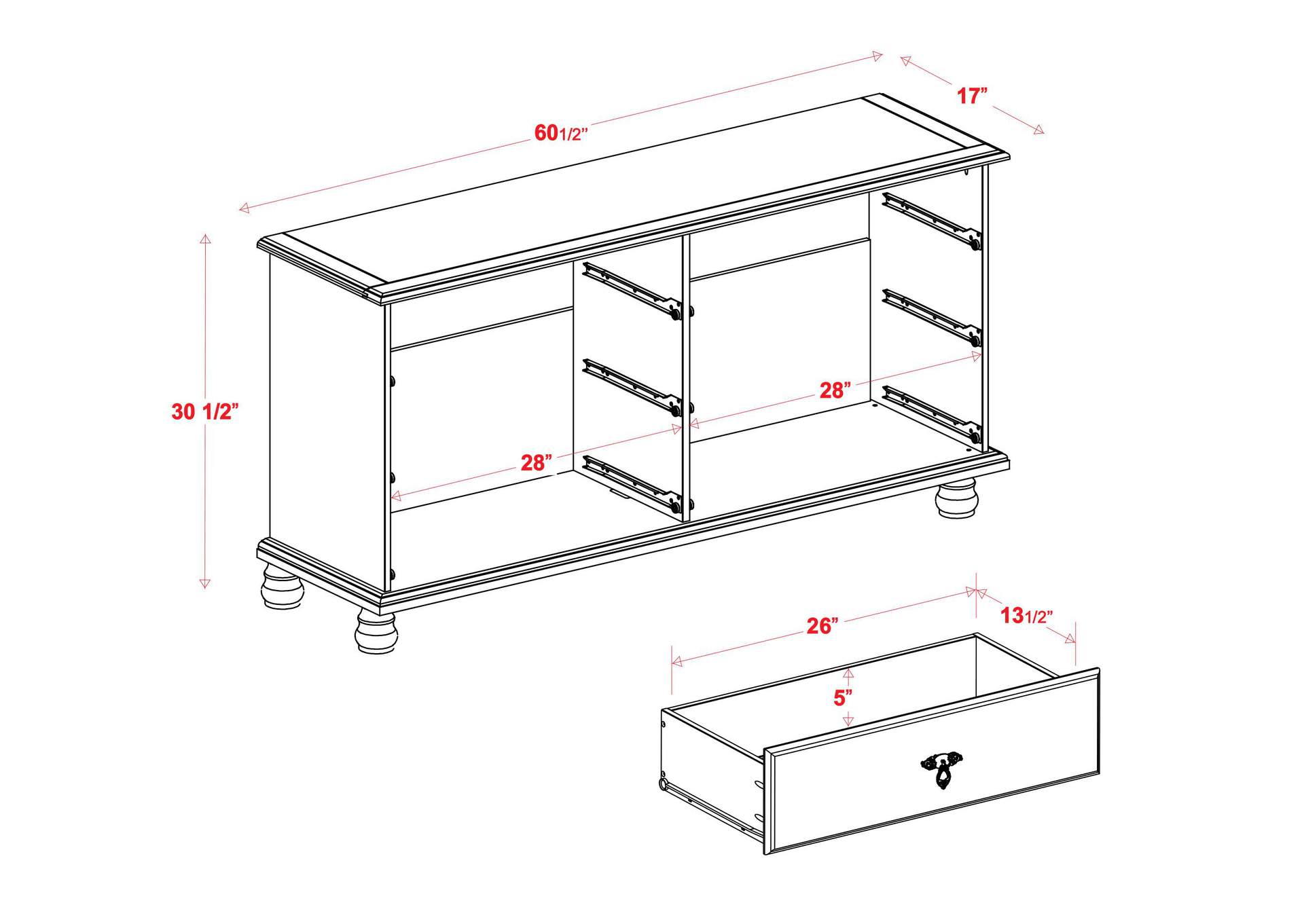 100% Solid Wood Kyle 6-Drawer Double Dresser image 4