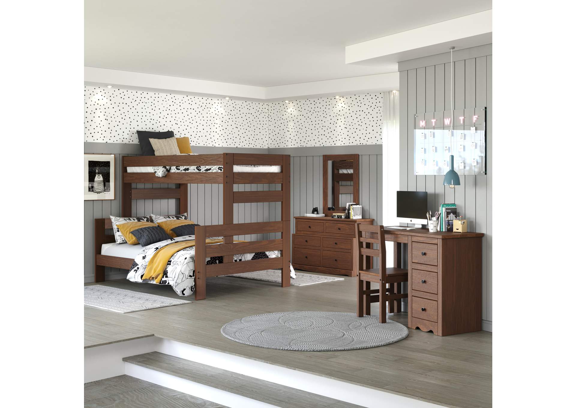 Mahogany 16X Twin - Full Stackable Bunk Bed image 1
