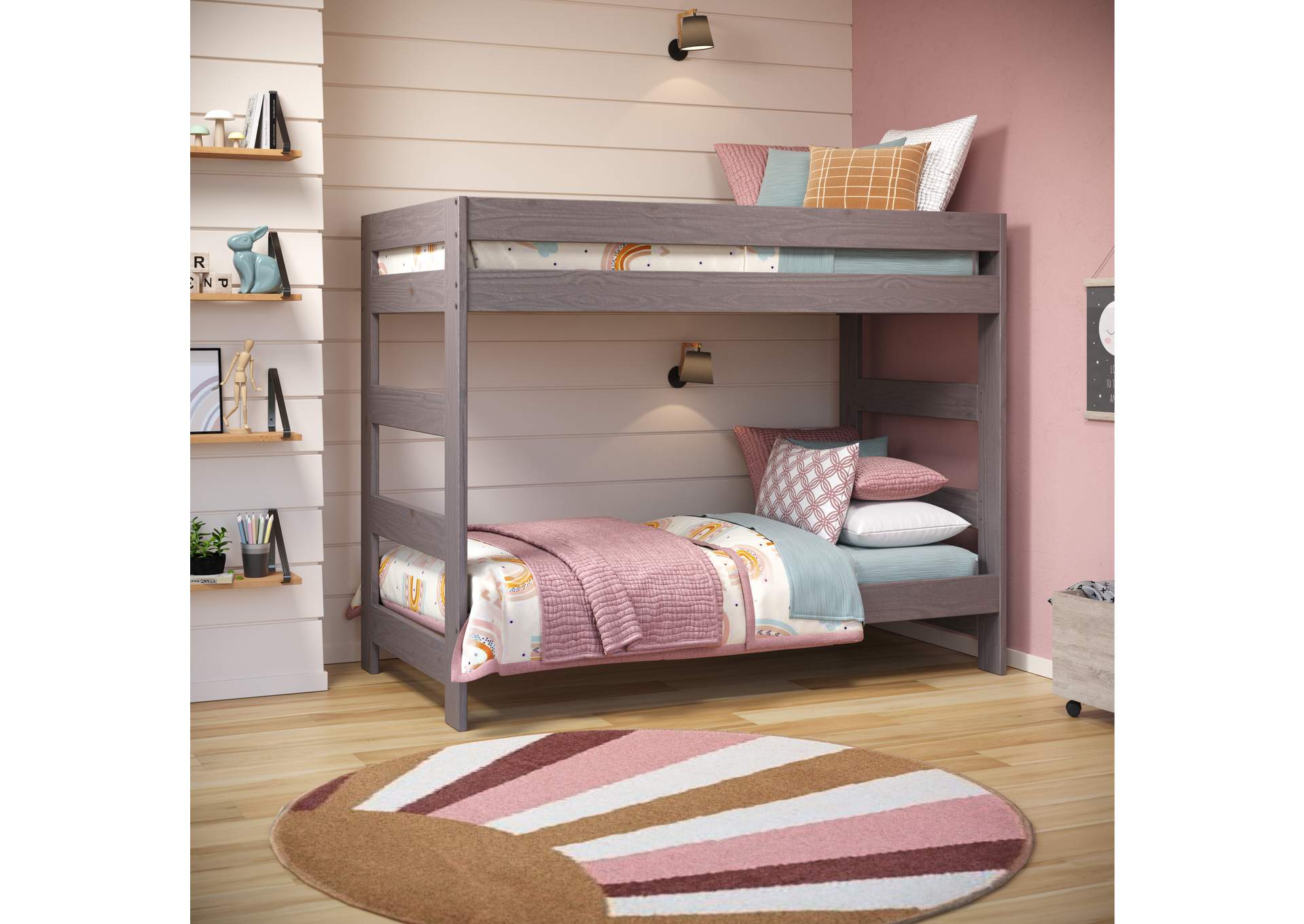 Walnut 11X Twin One - Piece Bunk Bed image 1