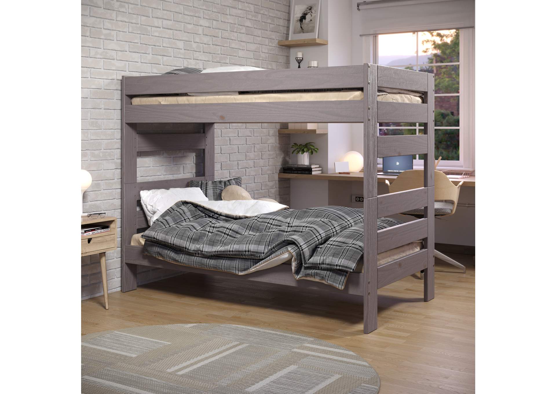 Walnut 12X Twin Stackable Bunk Bed image 1