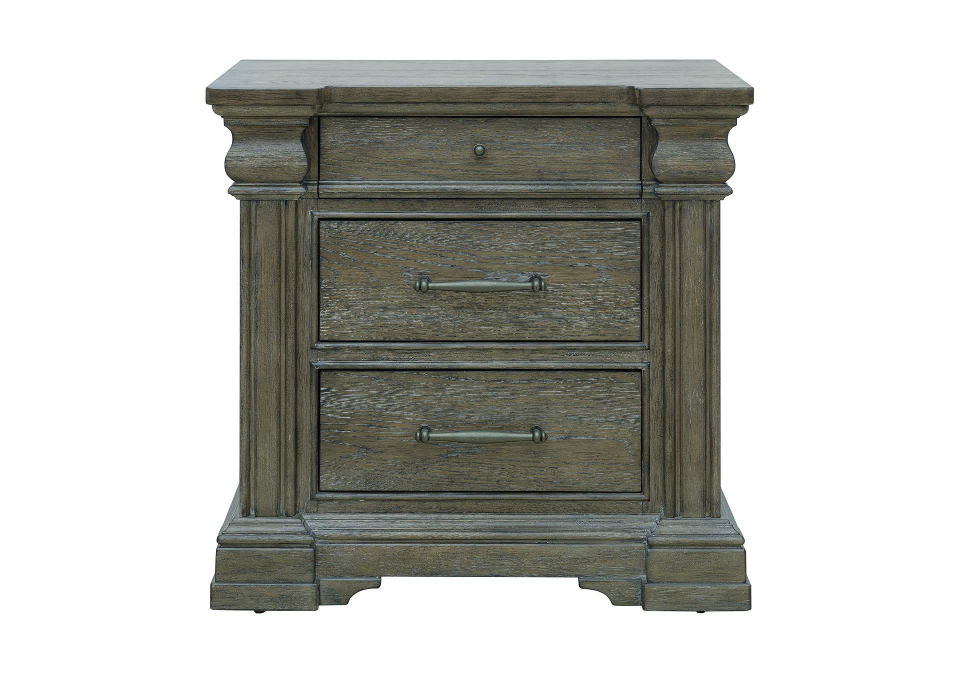 Madison Ridge Brown 3 Drawer Nightstand image 3