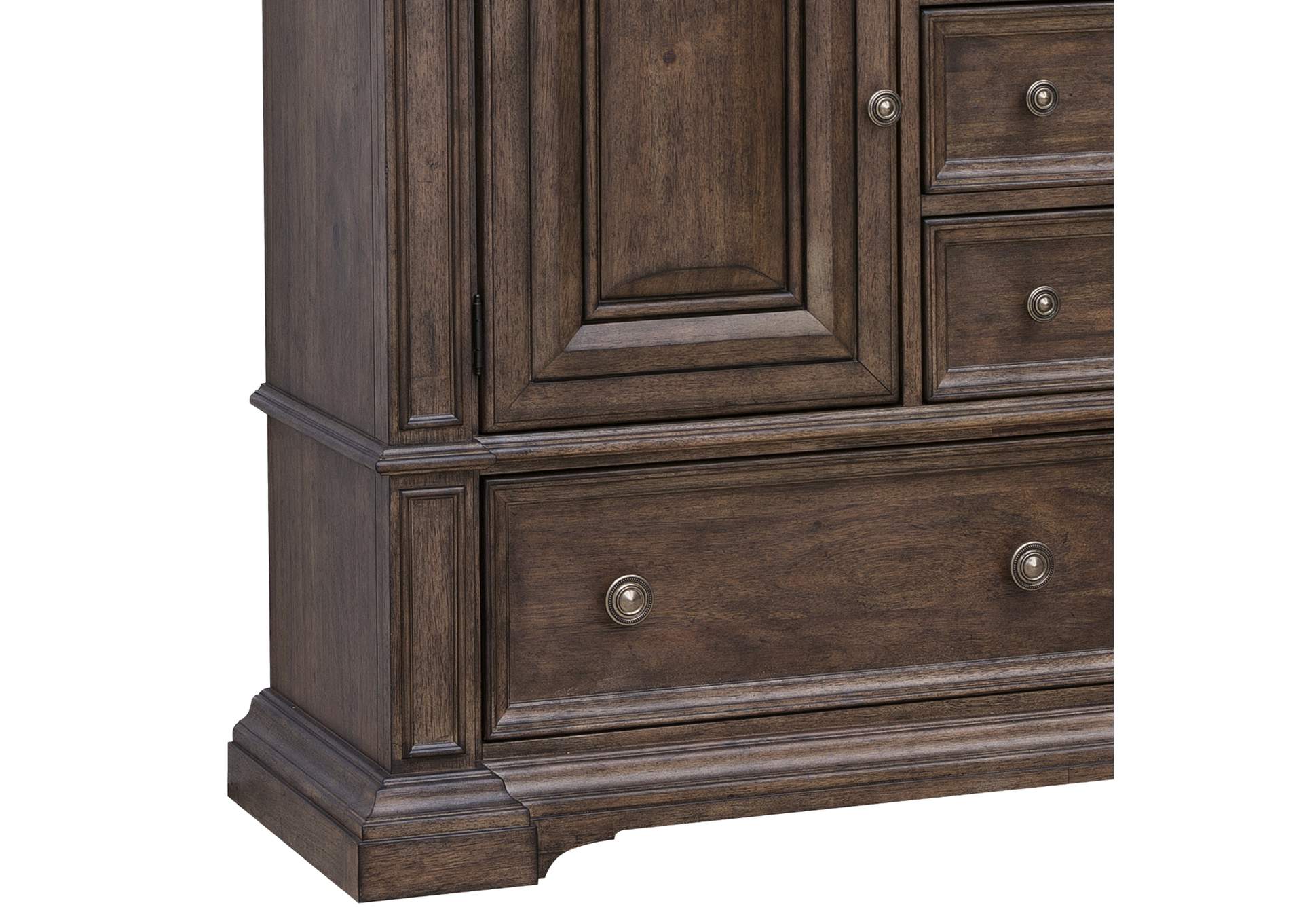 Woodbury 5 - Drawer, 2 Cabinet Dresser & Mirror Set in Cowboy Boots Brown image 8