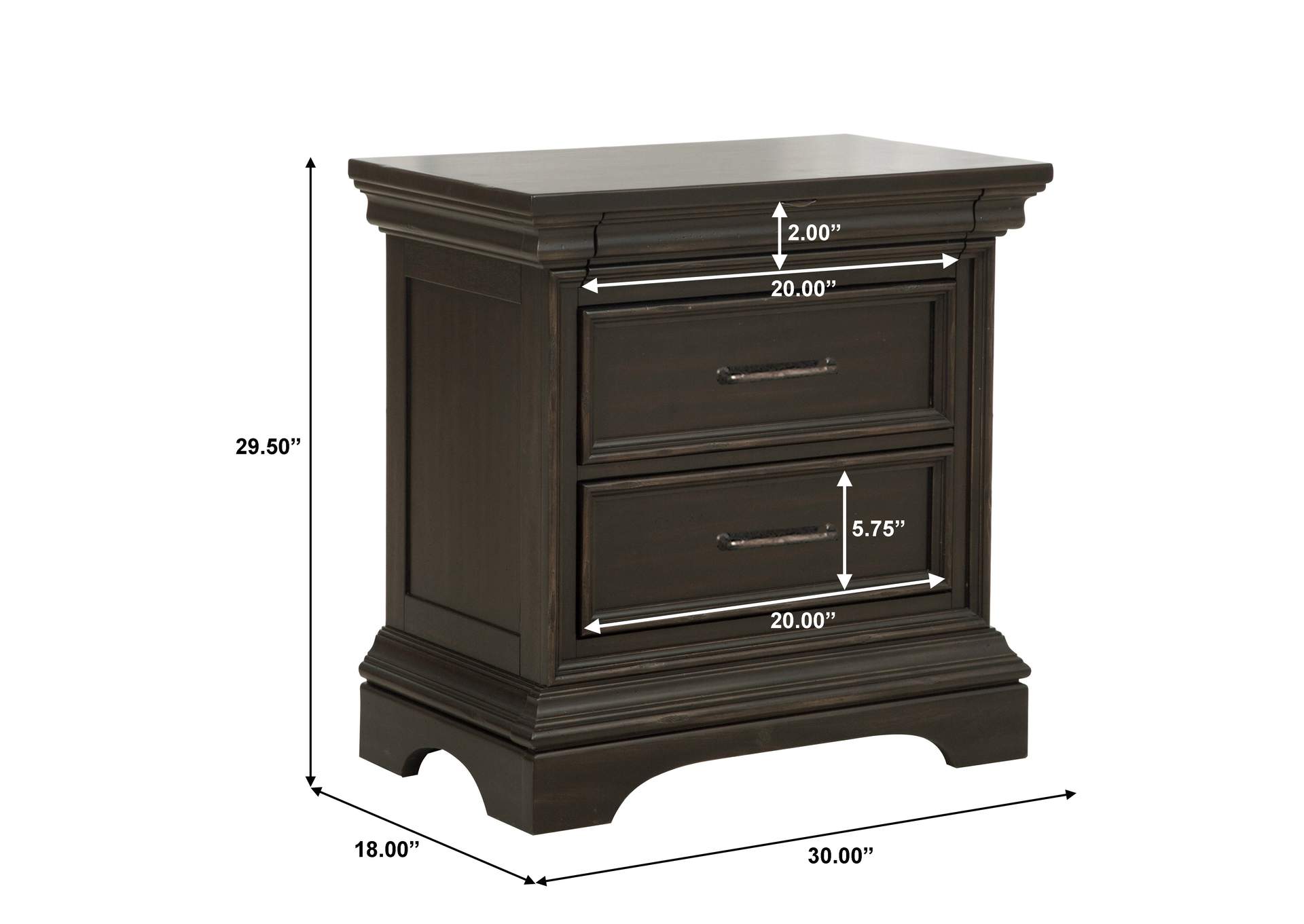 Caldwell 2 Drawer Nightstand image 7