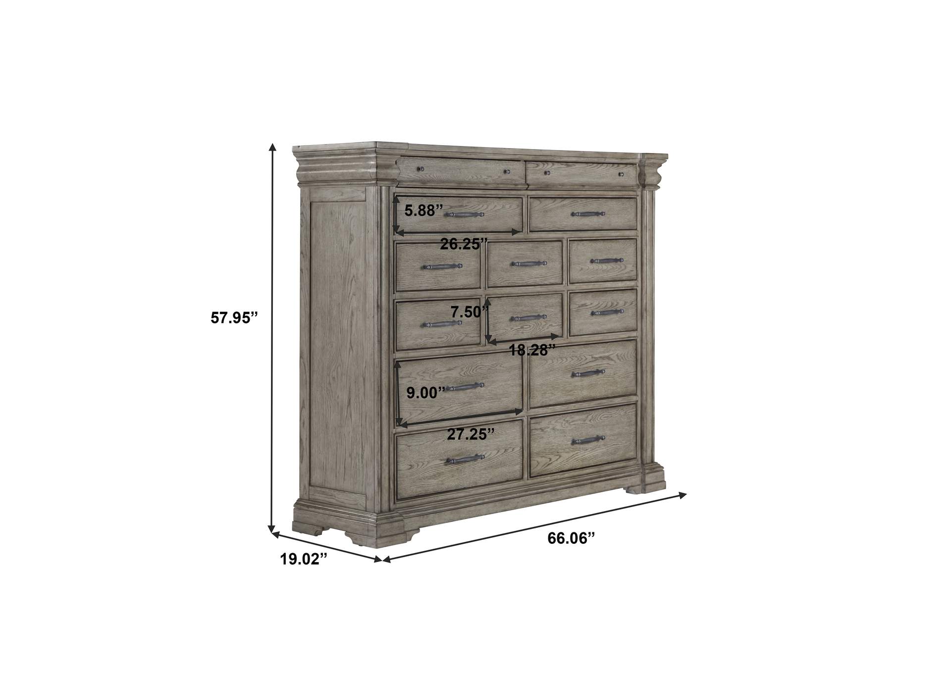 Madison Ridge 14 Drawer Master Chest in Heritage Taupe image 6