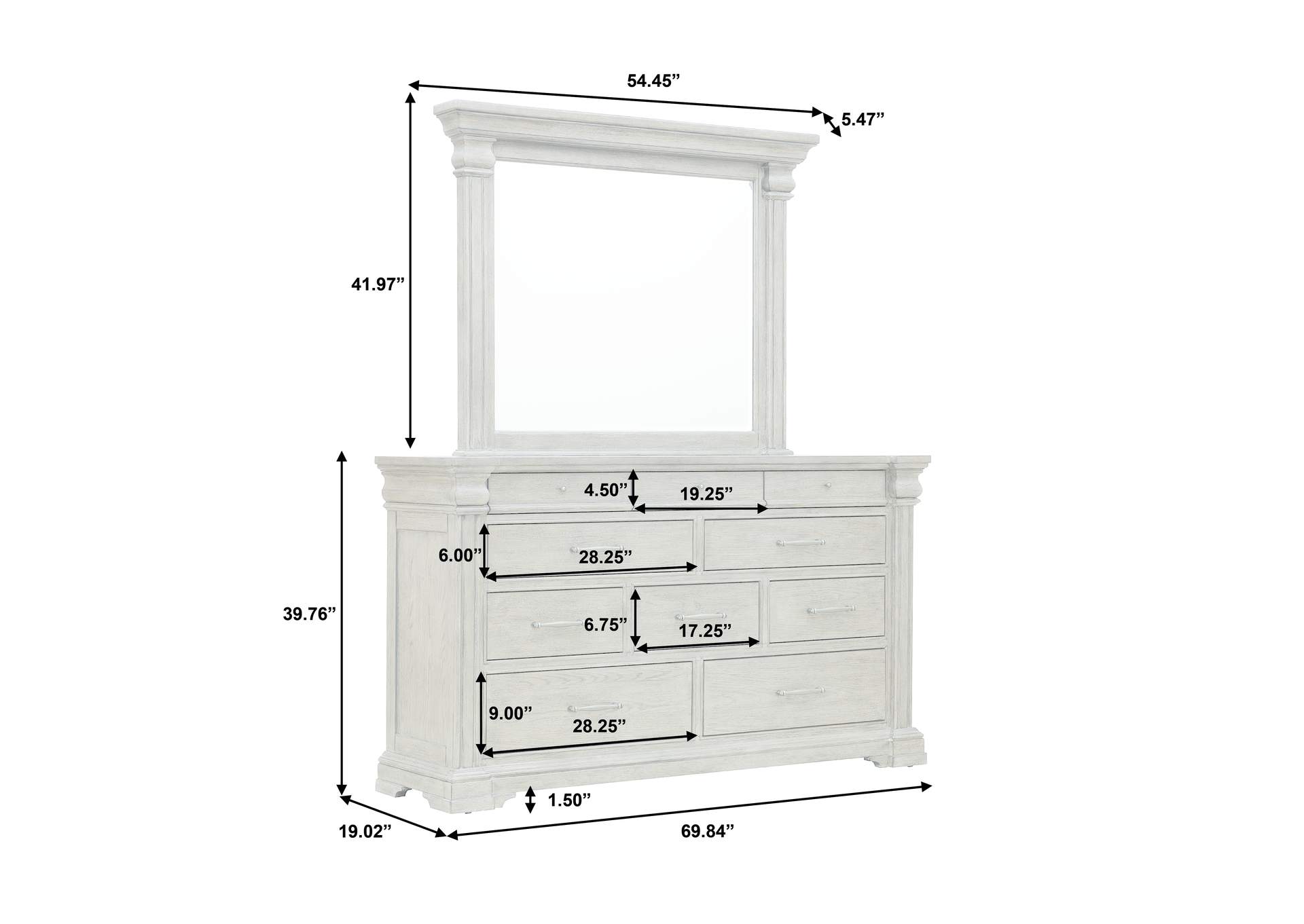 Madison Ridge Brown 10 Drawer Dresser image 11