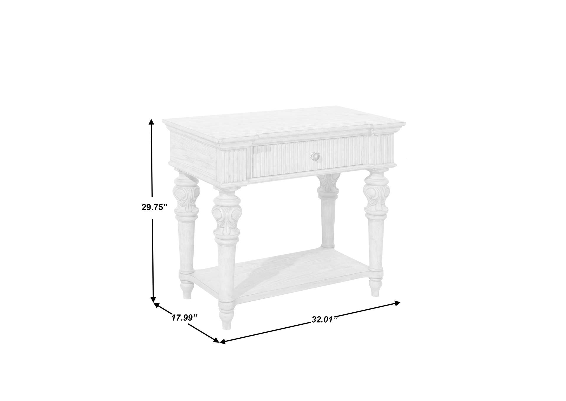 Kingsbury 1 Drawer Usb Charging Open Nightstand image 8