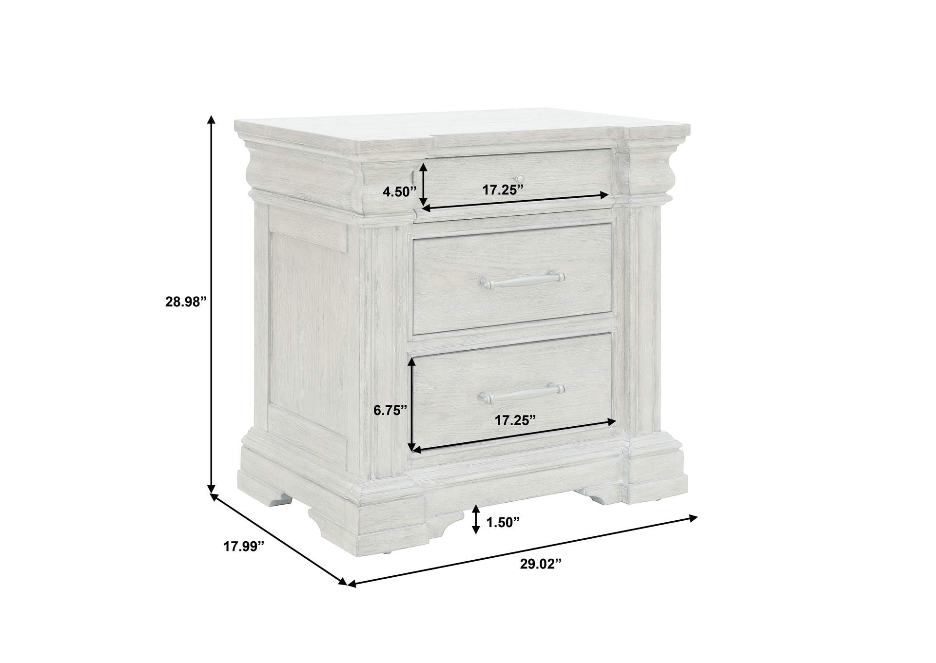 Madison Ridge Brown 3 Drawer Nightstand image 10