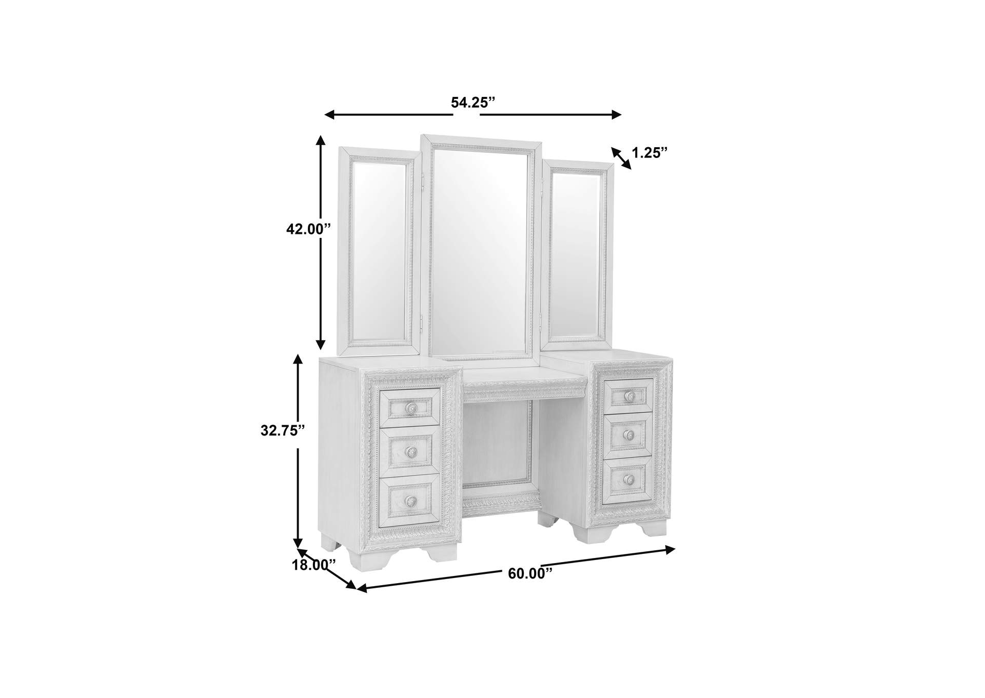Camilla Vanity & Mirror & Stool image 8