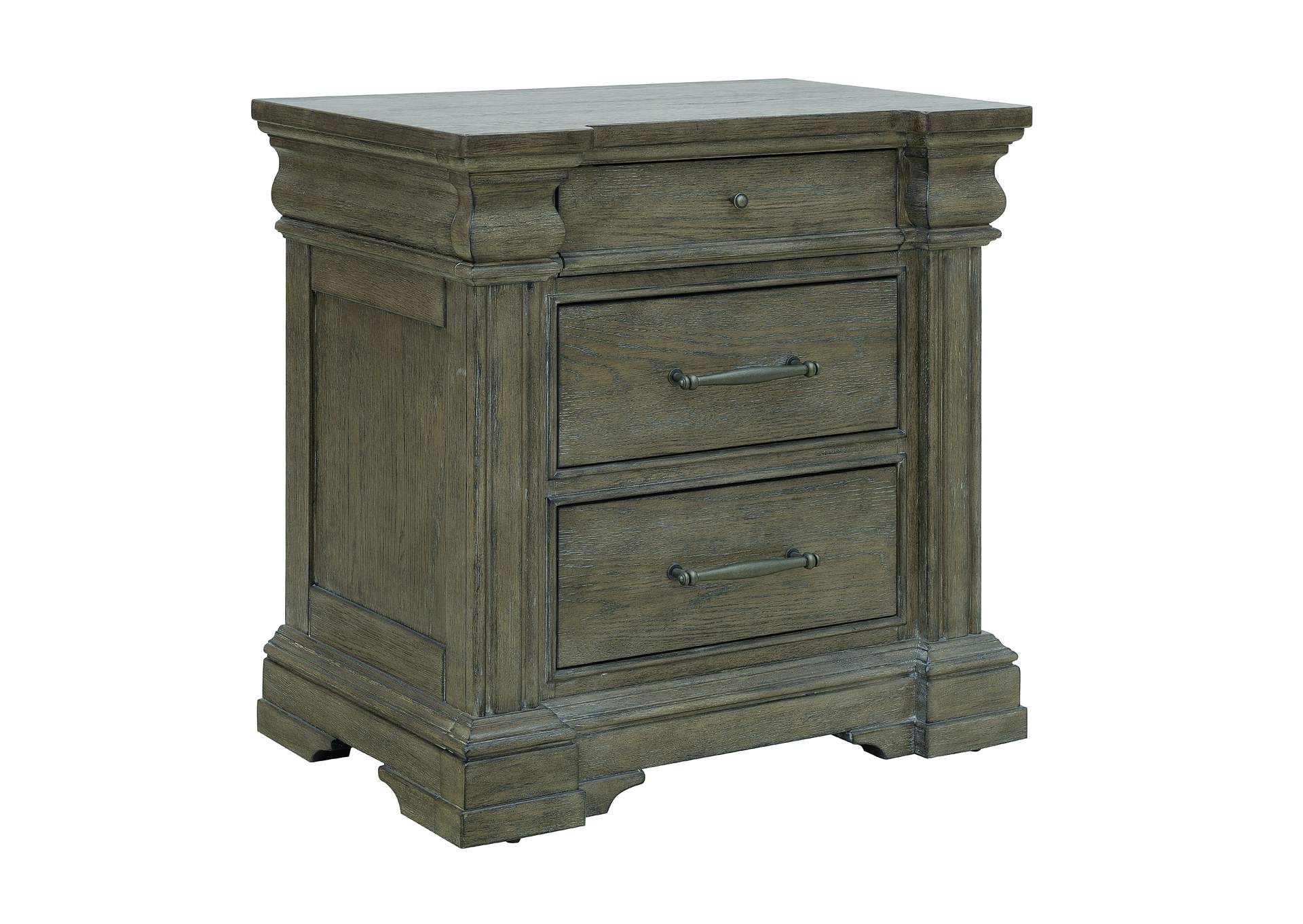 Madison Ridge Brown 3 Drawer Nightstand image 1