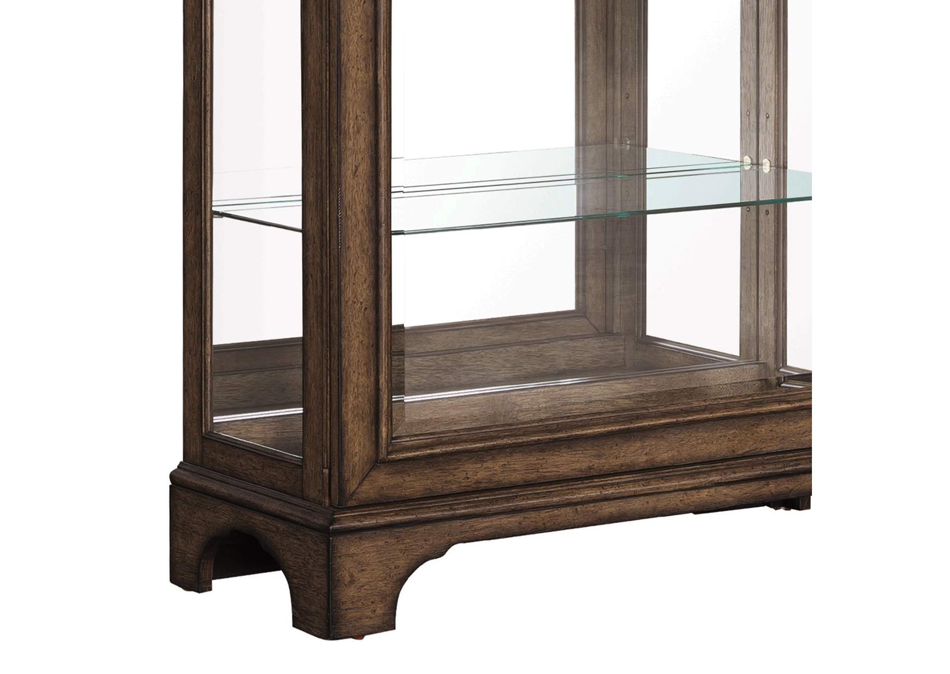 Traditional Sliding Door Curio With Glass Shelves and Led Light image 6
