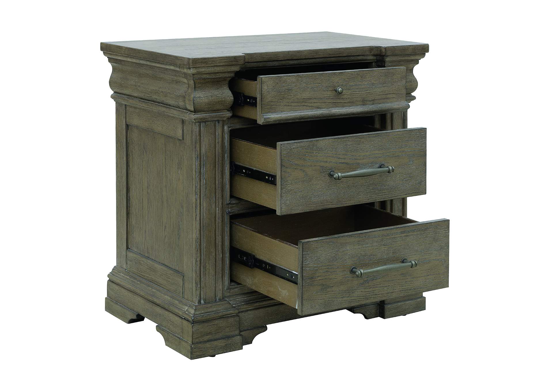 Madison Ridge Brown 3 Drawer Nightstand image 4