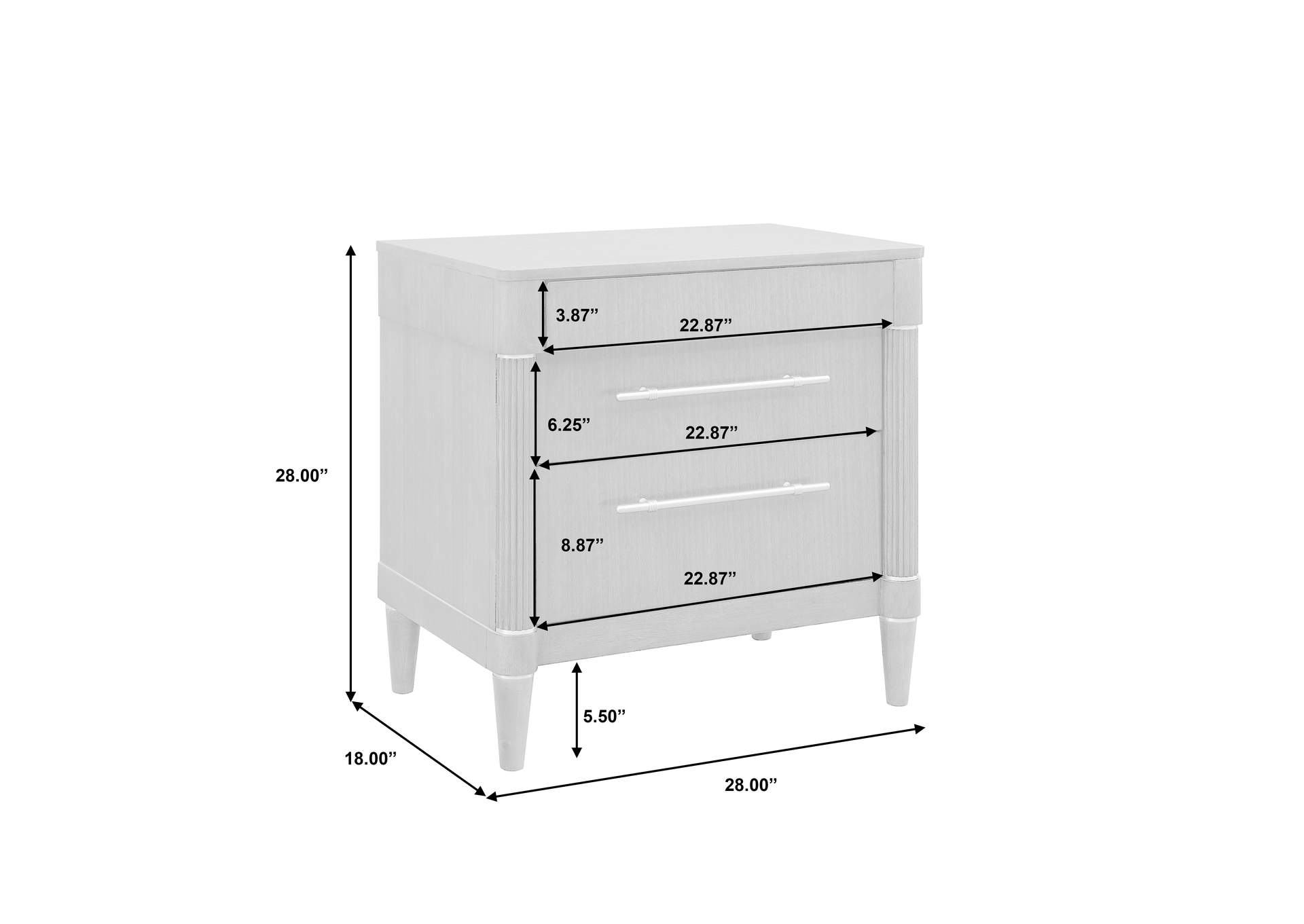 Asher Park 3 Drawer Nightstand image 9