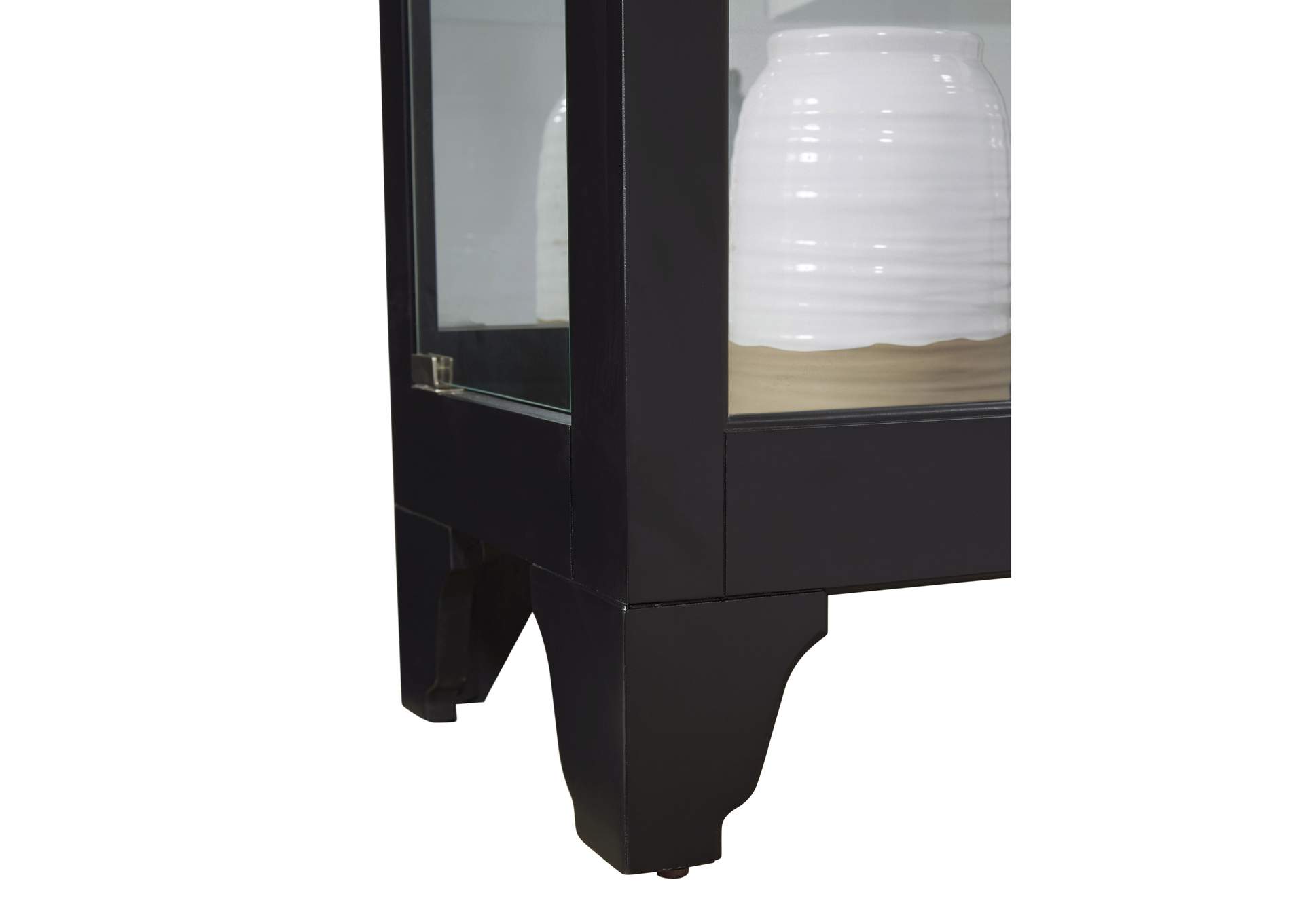 Lighted Gallery Style 5 Shelf Curio Cabinet in Onyx Black image 7