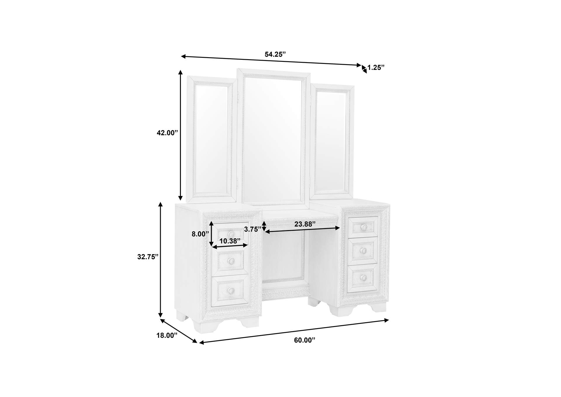 Camila 7 Drawer Vanity image 9