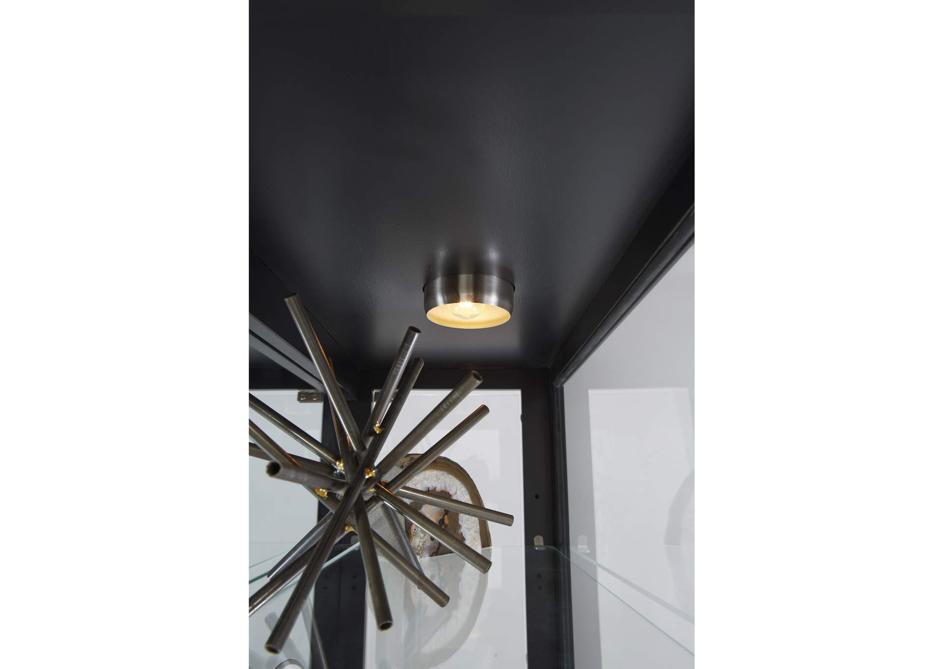 Lighted Gallery Style 5 Shelf Curio Cabinet in Onyx Black image 8