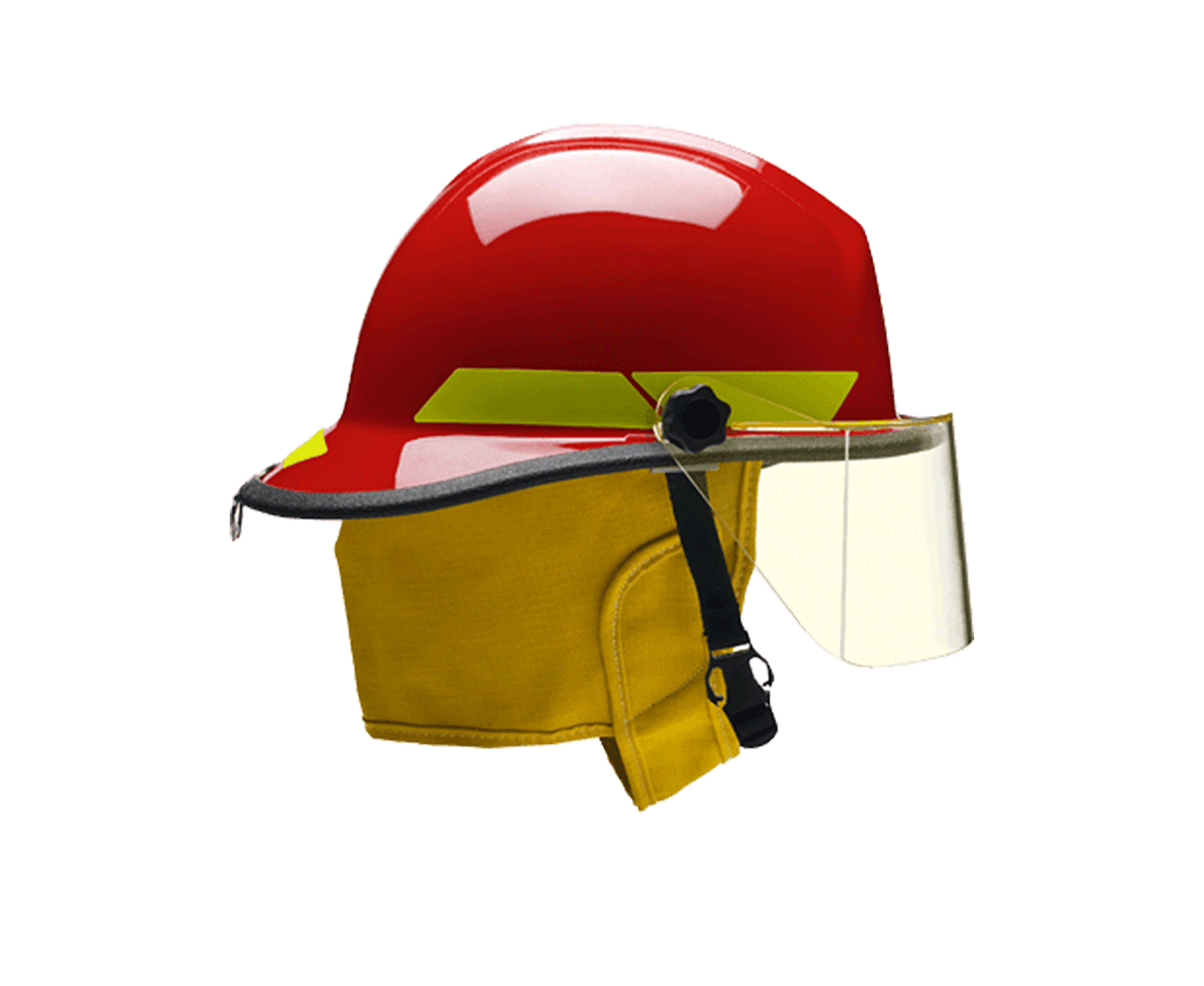Fire Helmet Structural FXA1 Red w R330 4" Faceshield&nbsp;