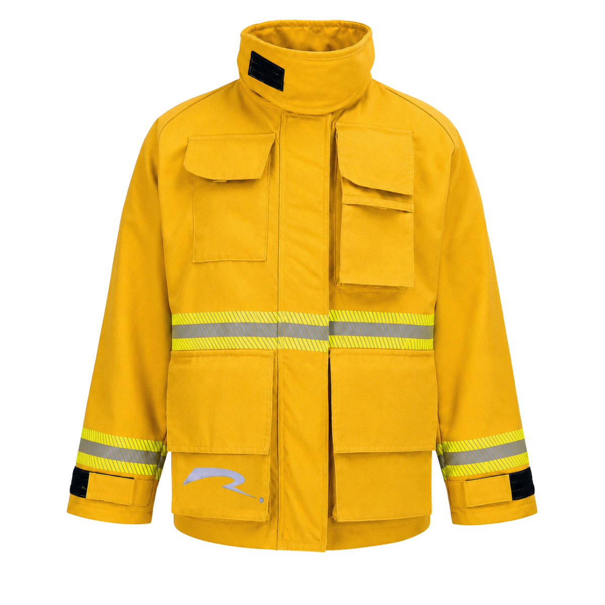 Ricochet Wildland Coat in yellow inherently flame-resistant fabric