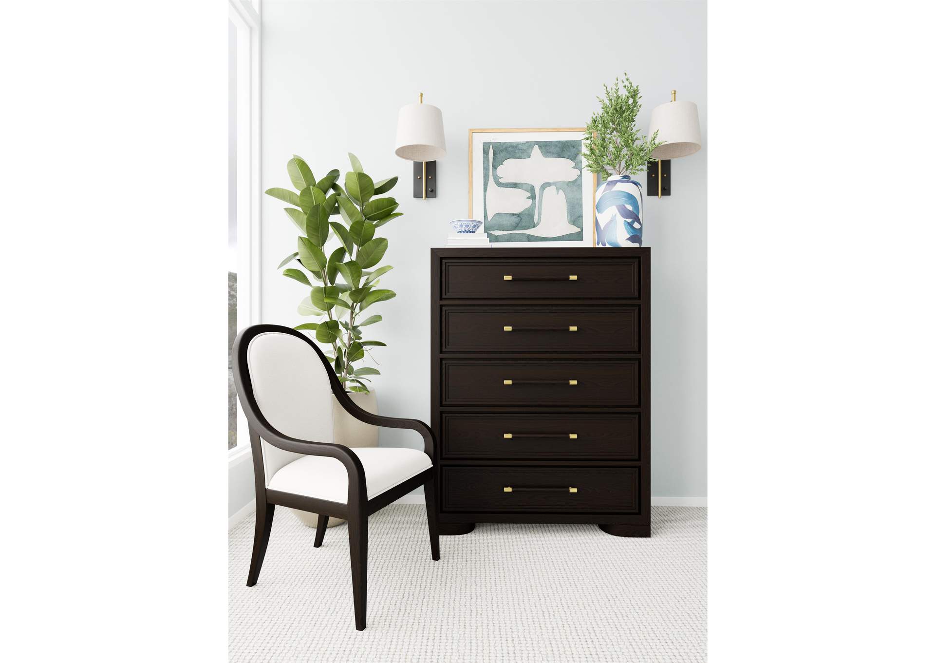 Lydia Curved Upholstery Arm Chair 2" image 1
