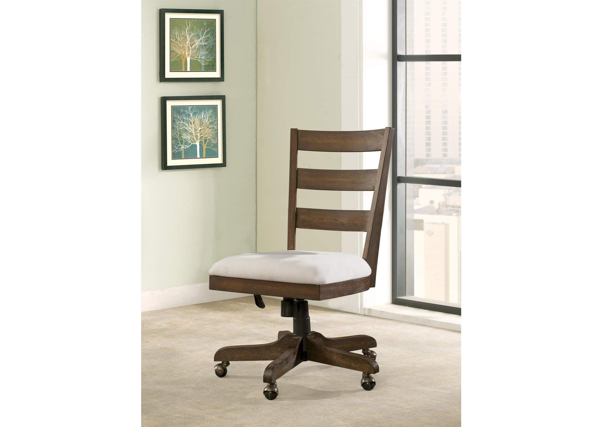 Perspectives Wood Back Upholstery Desk Chair image 4