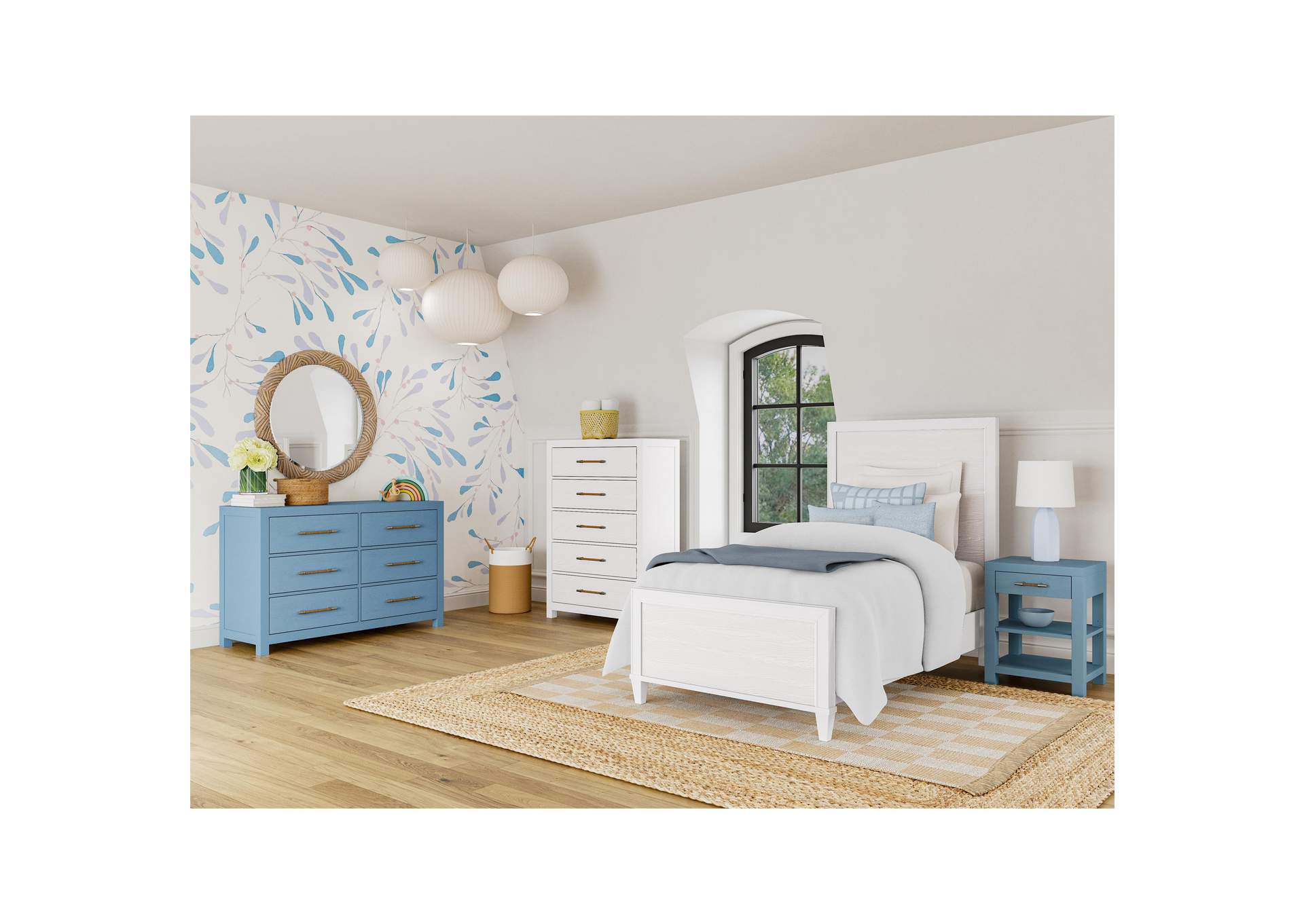 Rosalie 56" 6 - Drawer Dresser - Blue image 1