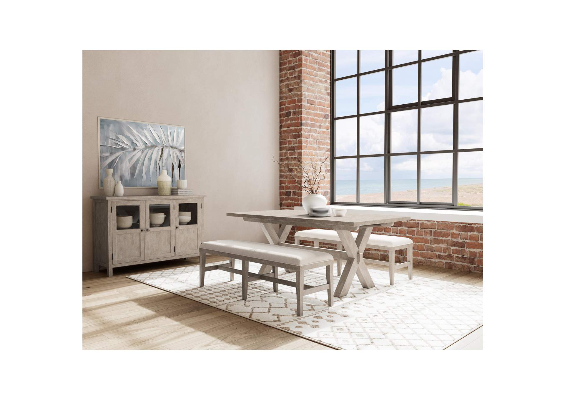 Bennett 58" Upholstery Dining Bench 1" image 1