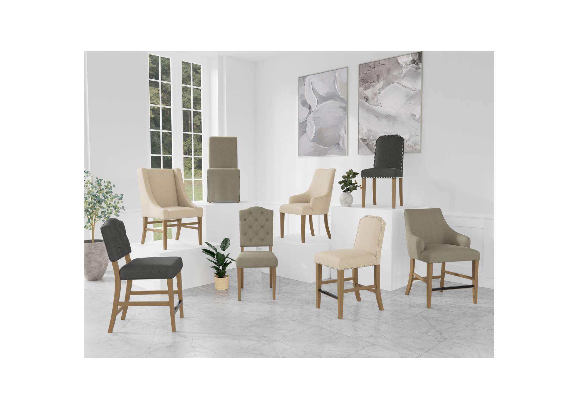 Mix - N - Match Chairs Buton Tuft Upholstery Stool 2In - Sl image 3