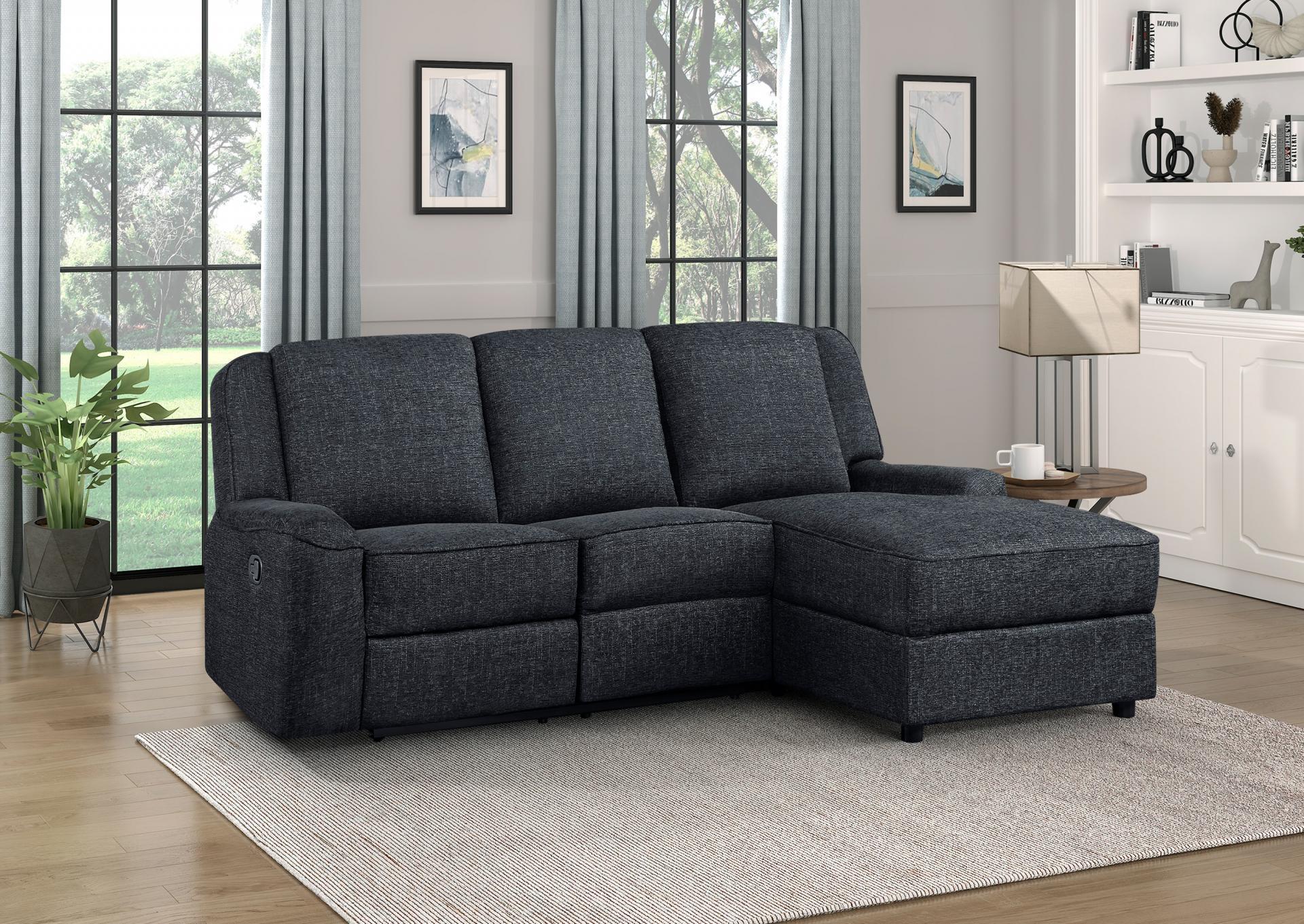Monterey Ebony Reclining Sectional with Right Chaise image 1
