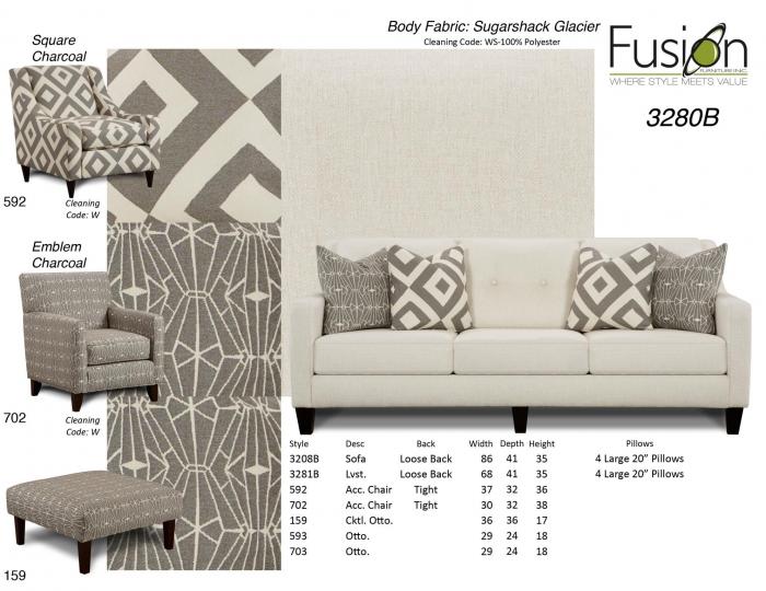 Sugarshack Glacier Loveseat w/Revolution Fabric image 2