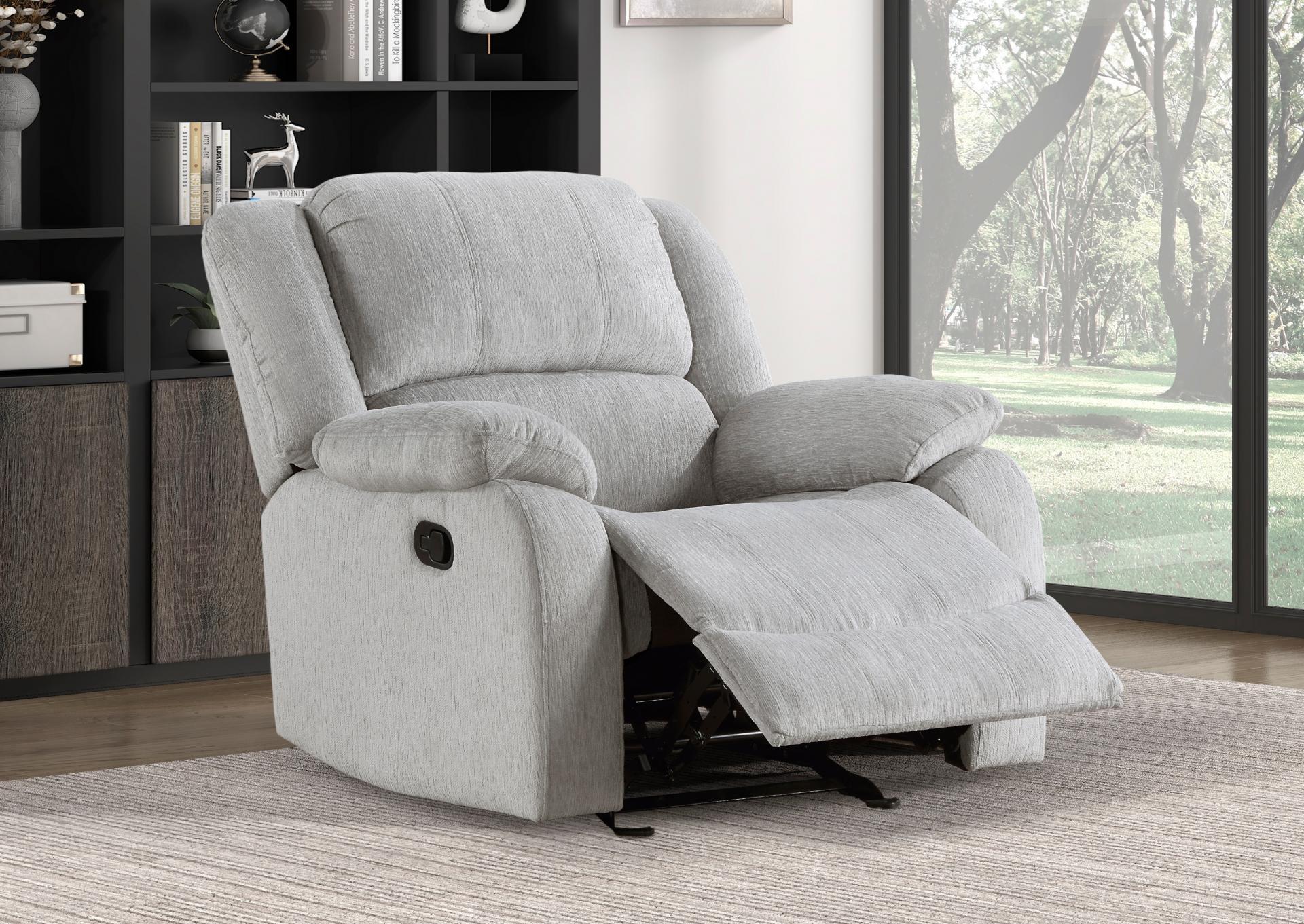 Fairview Gray Chenille Glider Recliner image 1