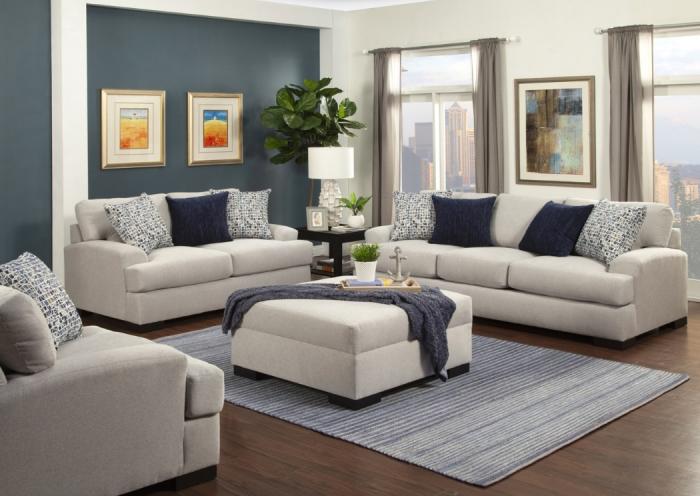 Derby Loveseat in Silver image 1